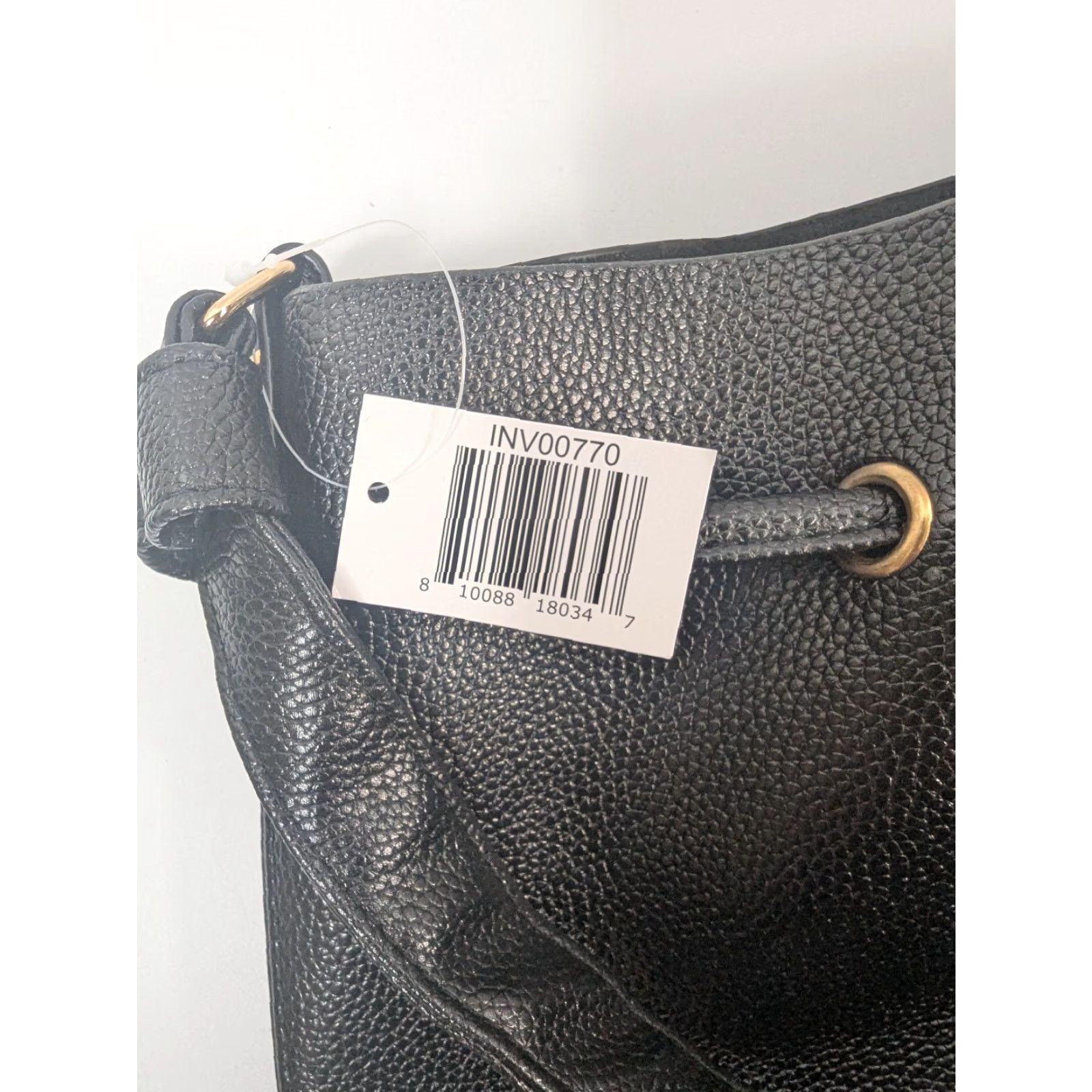 Bell Bella Russo Shoulder Tote Black Bag Women's New Medium Tote Bag Travel Casual Business Faux Leather Black Pebbled Finish Gold Hardware Ladies Womens Size ONE SIZE - 2 Thumbnail
