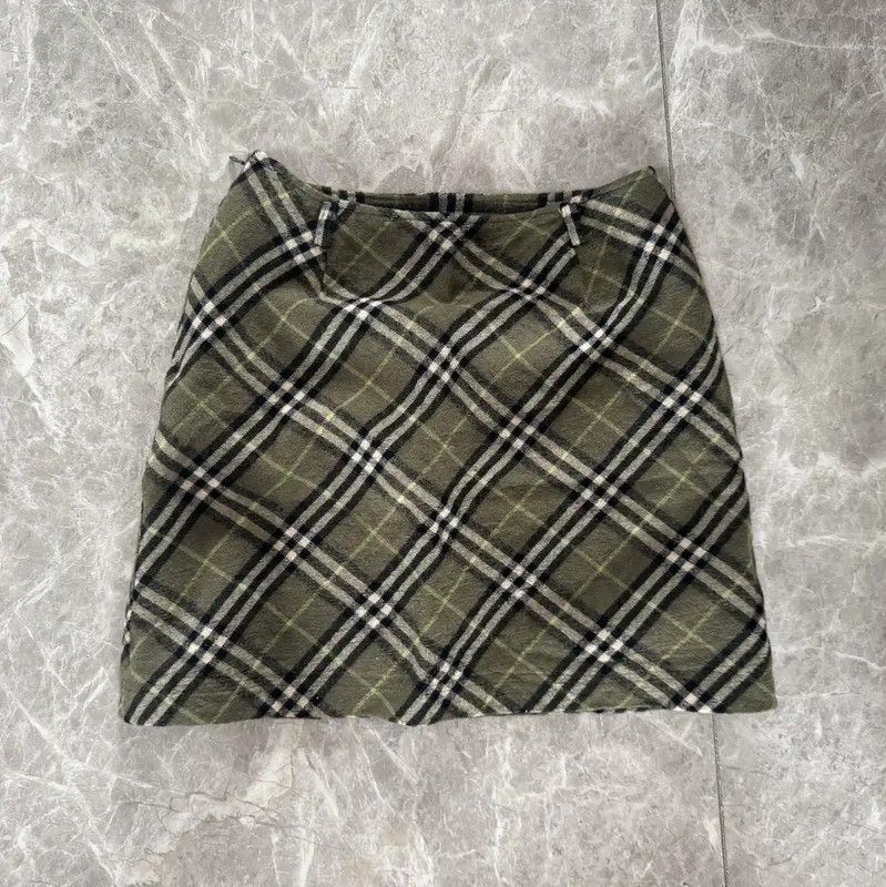 Burberry Burberry Green Wool Mini Skirt Size S Size 23" - 1 Thumbnail