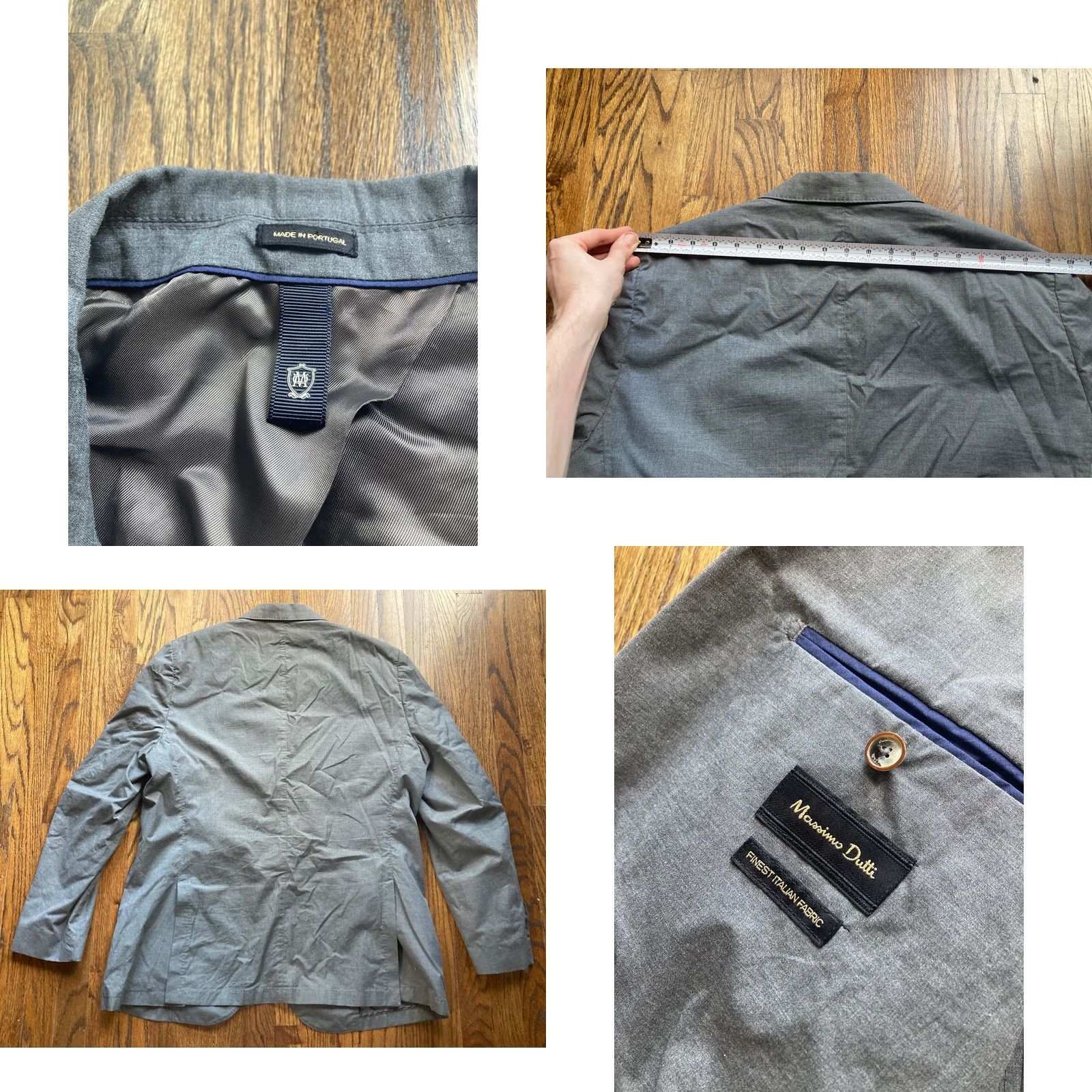 Massimo Dutti Massimo Dutti Blazer Mens Size 48 Gray Unstructured Cotton Lightweight Jacket Size 48R - 8 Thumbnail