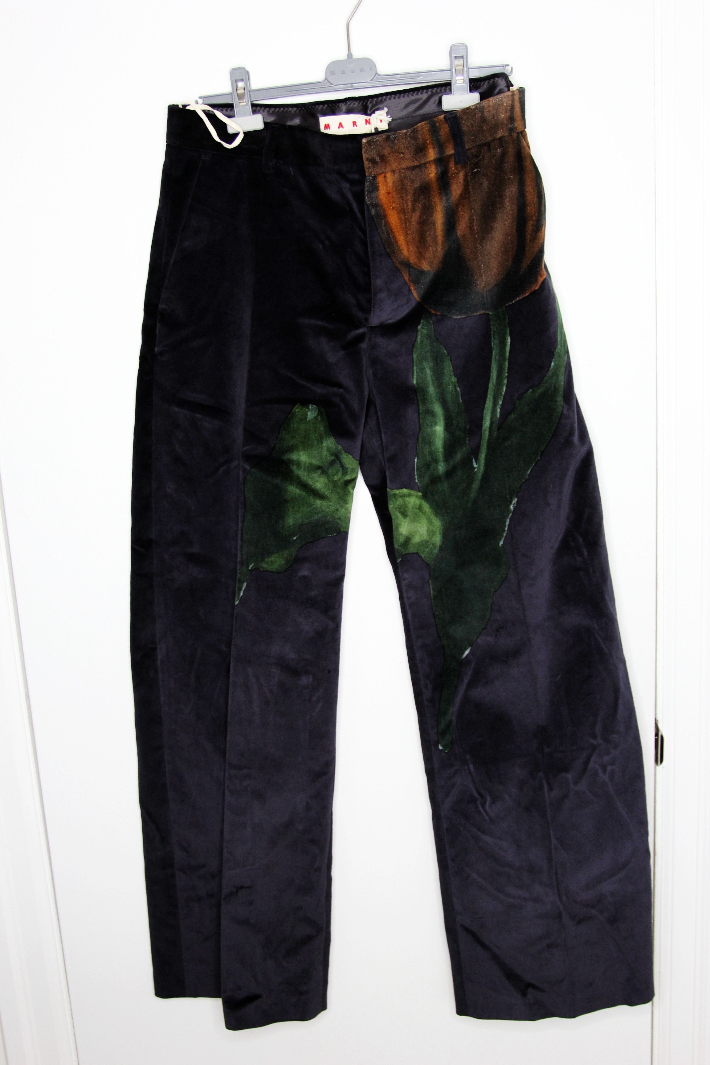 Marni BNWT AW25 MARNI BIG TULIPS VELVET PRINTED PANTS 48 Size US 32 / EU 48 - 2 Thumbnail