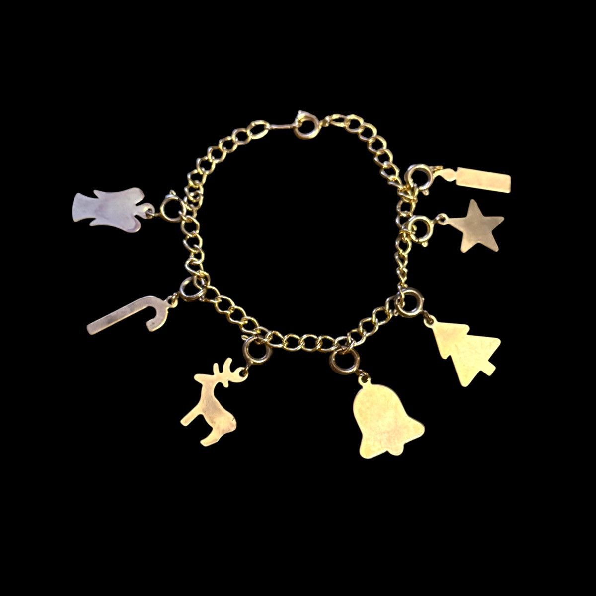 Vintage Vintage gold tone Christmas theme charm bracelet Size ONE SIZE - 1 Thumbnail