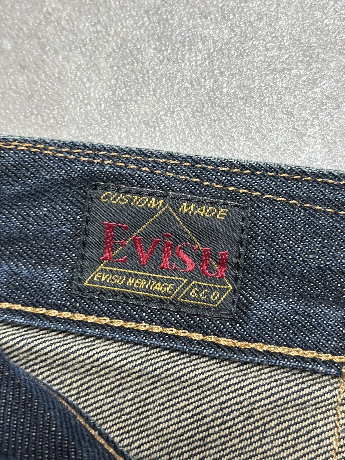 Evisu Evisu Painted Khaki Seagull Selvedge Denim Jeans Size US 30 / EU 46 - 9 Thumbnail