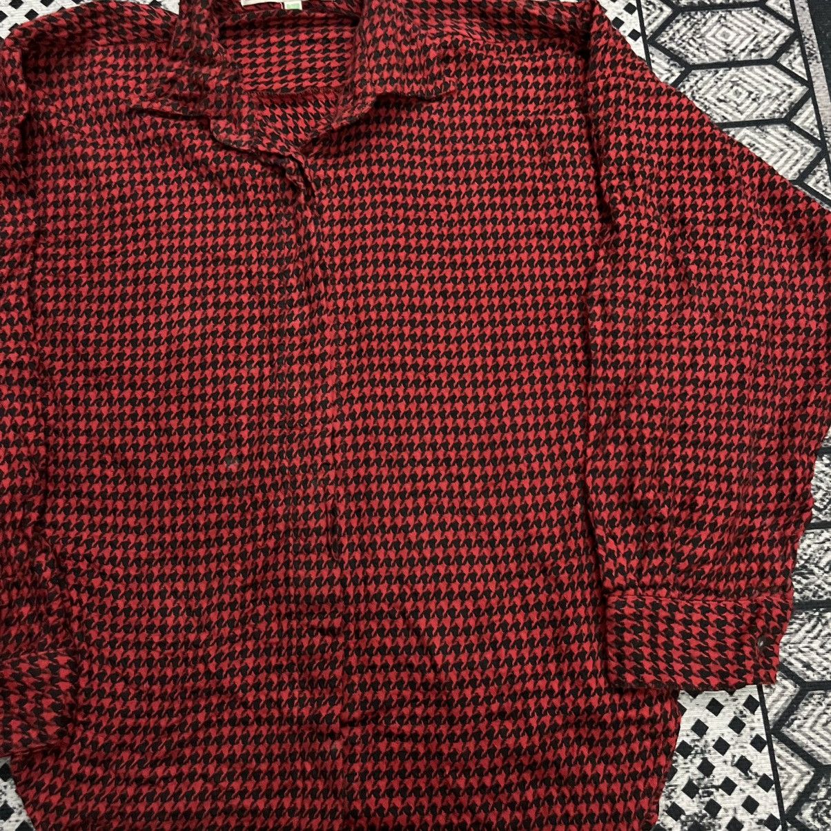 Norma Kamali 💎Norma Kamali Gingham Designer Flannel Button Ups Size L / US 10 / IT 46 - 3 Thumbnail