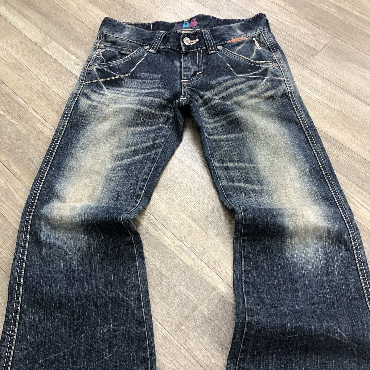 If Six Was Nine 🇯🇵 2000s Edwin 503 Faded Lgb Goa Buckle Back Flared Jeans Size US 28 / EU 44 - 4 Thumbnail