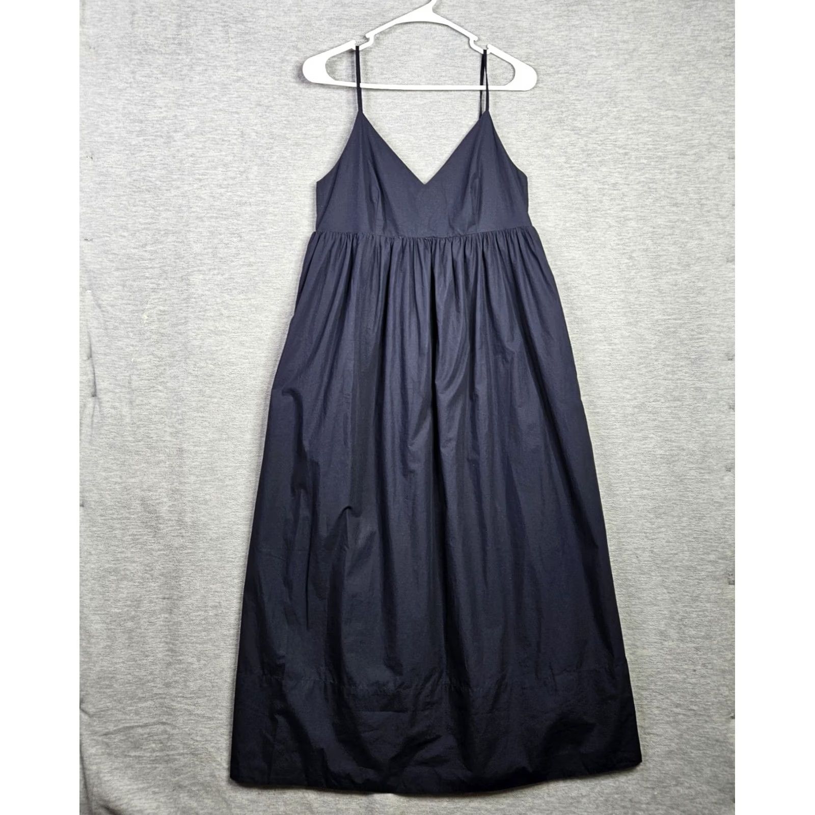 Quince Quince Women's Navy Blue Organic Cotton Sleeveless Maxi Dress S NEW Size S / US 4 / IT 40 - 2 Thumbnail
