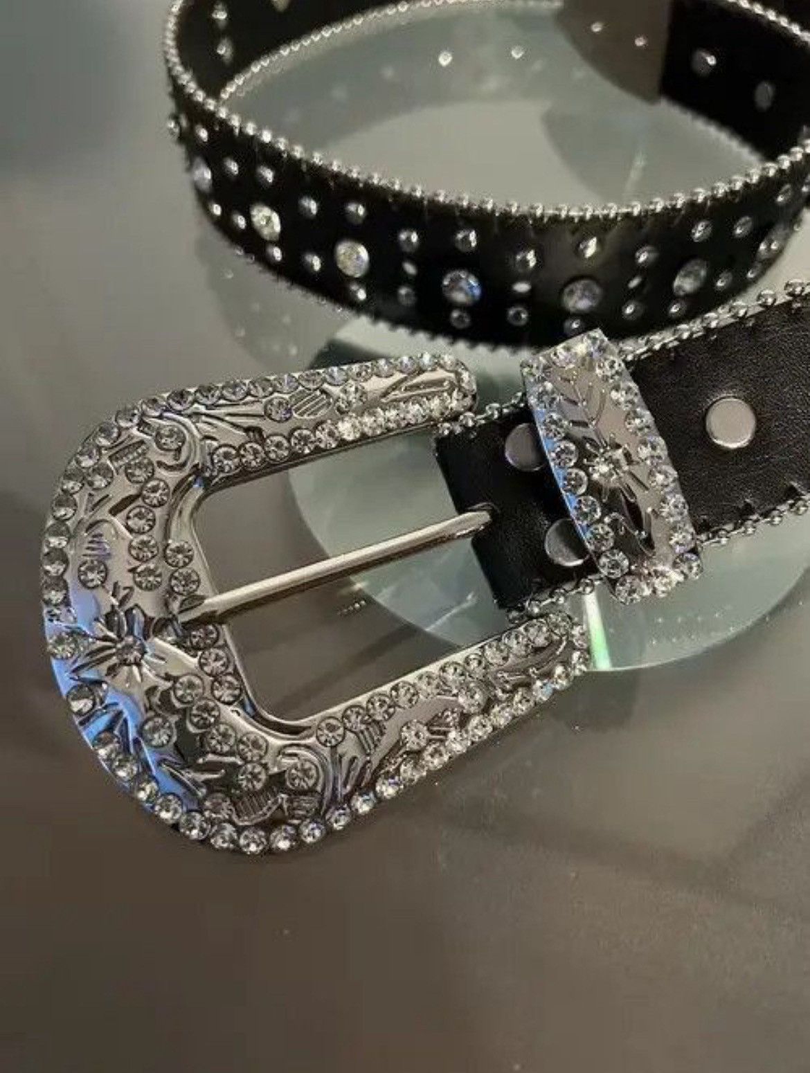 Japanese Brand × Vintage Y2K Cross Rhinestone Belt Size ONE SIZE - 1 Thumbnail