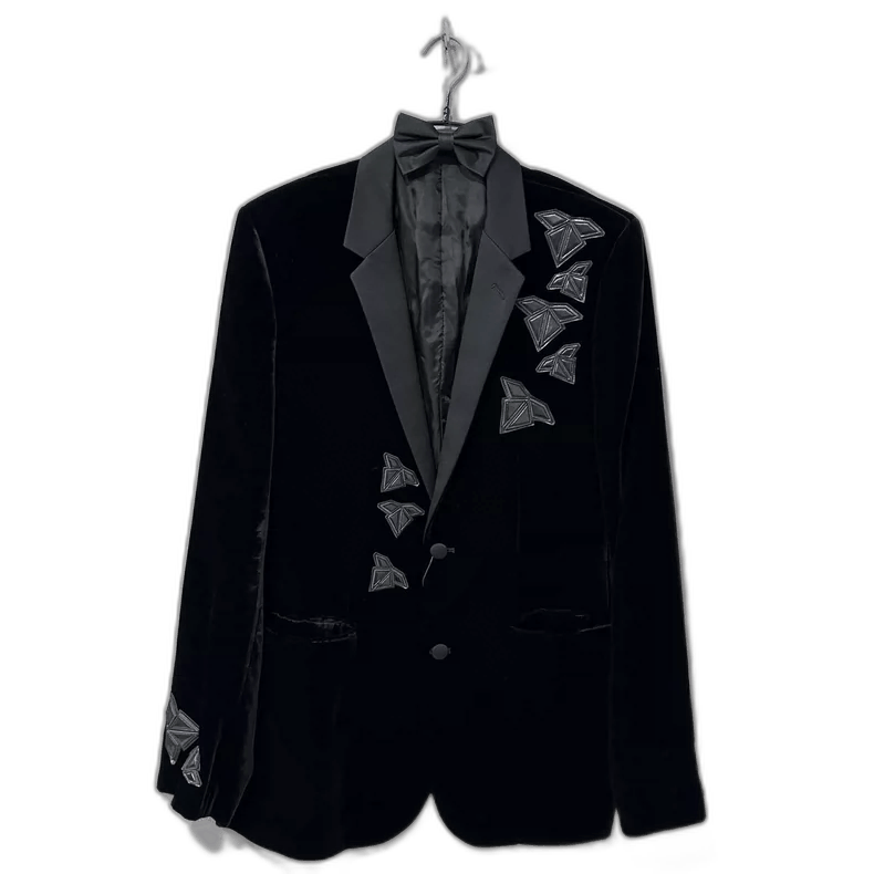 Emporio Armani Velvet Suit by ARMANI with Bow Tie Size US L / EU 52-54 / 3 - 1 Thumbnail