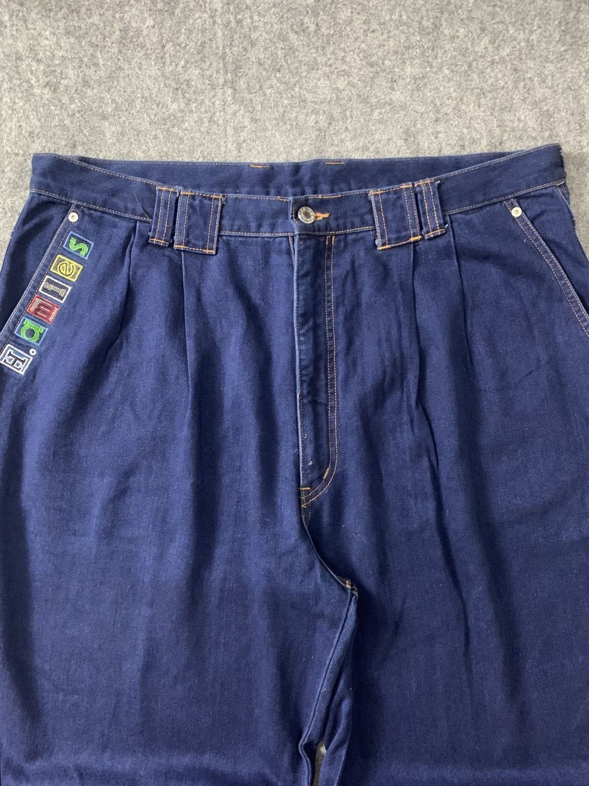 Hardy Amies Rare Dark Blue 'Hardy Amies Sport' Y2K Baggy Fit Longpants Size US 34 / EU 50 - 5 Thumbnail