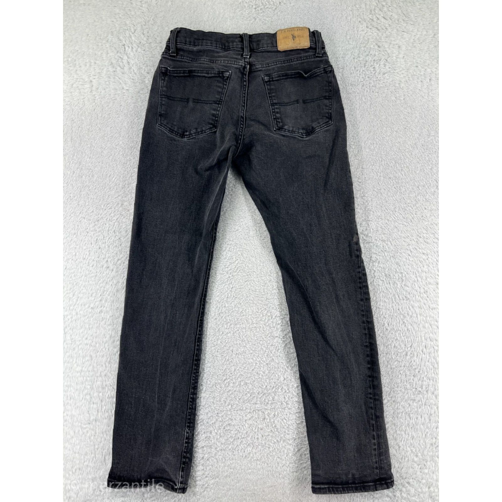 Vintage US Polo Assn Womens Pants Black Denim Straight Leg Stretch Cotton Blend Size 30 Size 30" / US 8 / IT 44 - 2 Thumbnail