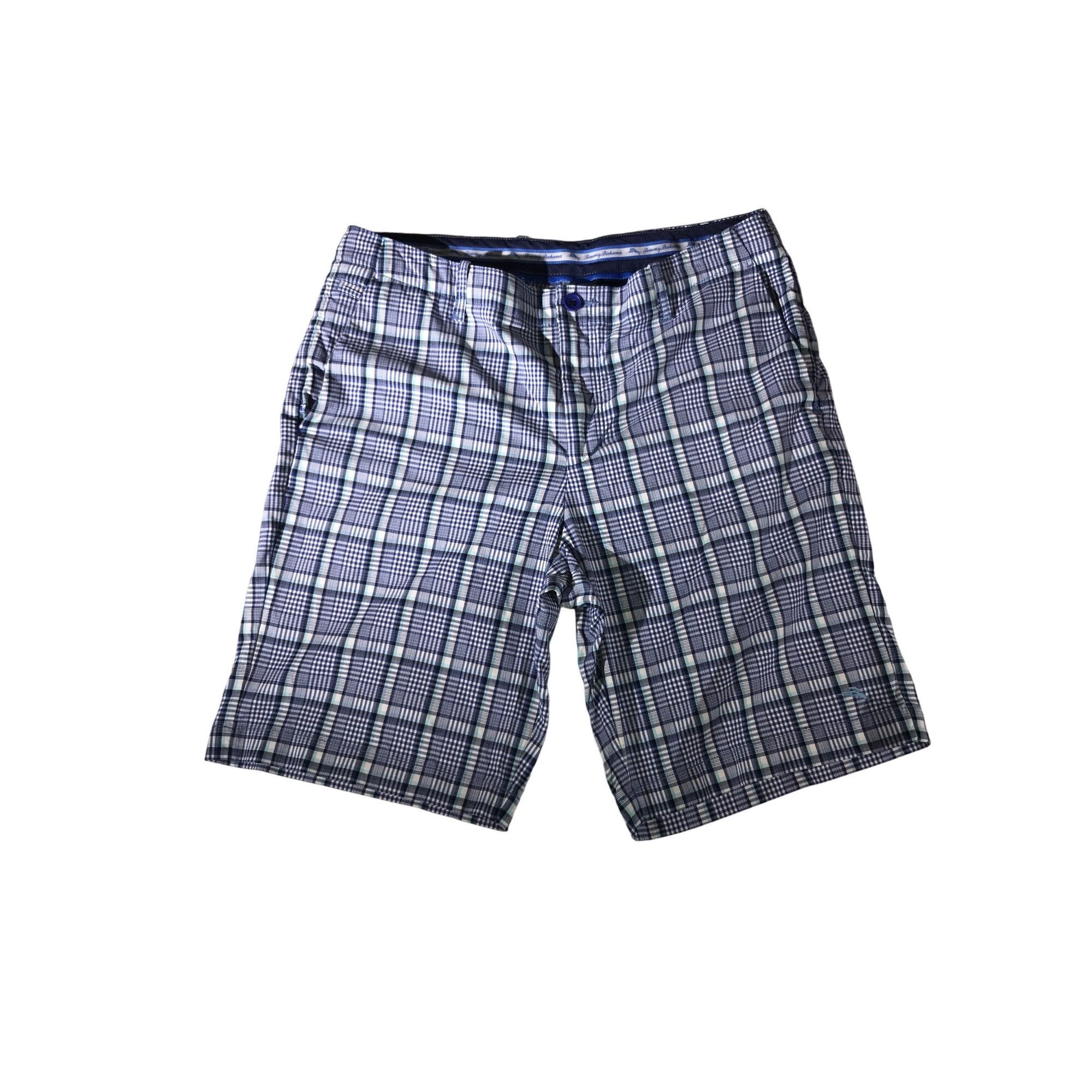Tommy Bahama Tommy Bahama Men's Summer Blue Plaid Shorts Size US 35 - 1 Thumbnail