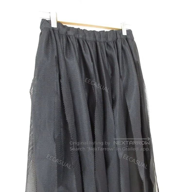 Comme des Garcons Comme Des Garcons size M Black strip-cut sheer half skirt Size 23" - 3 Thumbnail