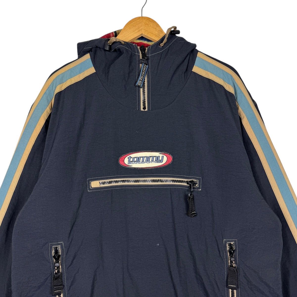 Tommy Hilfiger 90s Vintage Tommy Hilfiger Reversible Fleece Smock Jacket Size US M / EU 48-50 / 2 - 6 Thumbnail
