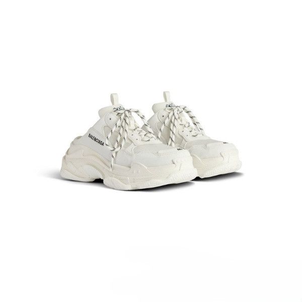 Balenciaga o1srvl11e0526 Triple S Mules in White Size US 11 / IT 41 - 2 Thumbnail