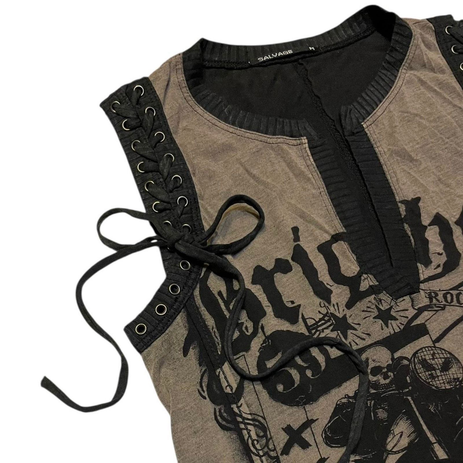 Salvage Deadstock VTG Y2K Salvage grunge punk goth laceup tank dress Size M / US 6-8 / IT 42-44 - 3 Thumbnail