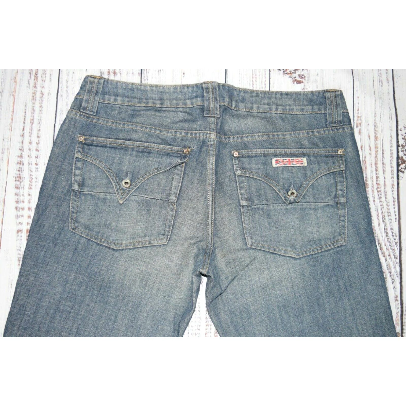 Hudson VINTAGE Hudson Flared Denim Jeans Pocket Flap Stretch 90s USA Mens 32x29 Blue Size US 32 / EU 48 - 2 Thumbnail