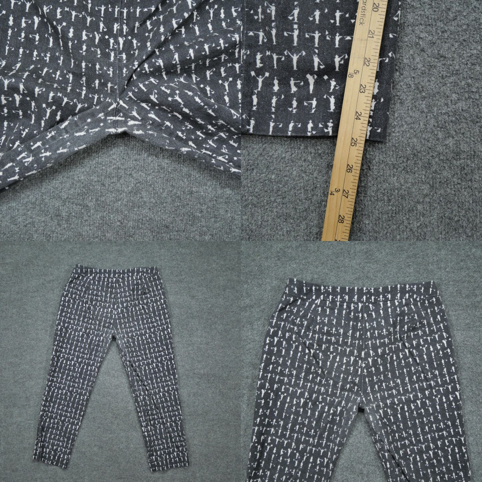 Max Mara VINTAGE Max Mara Pants Womens 14 Grey White Flag Cropped Made In Italy Trouser 34x25 Casual Solid 90s Art Flag Mens? Size 36" / US 14 / IT 50 - 8 Thumbnail