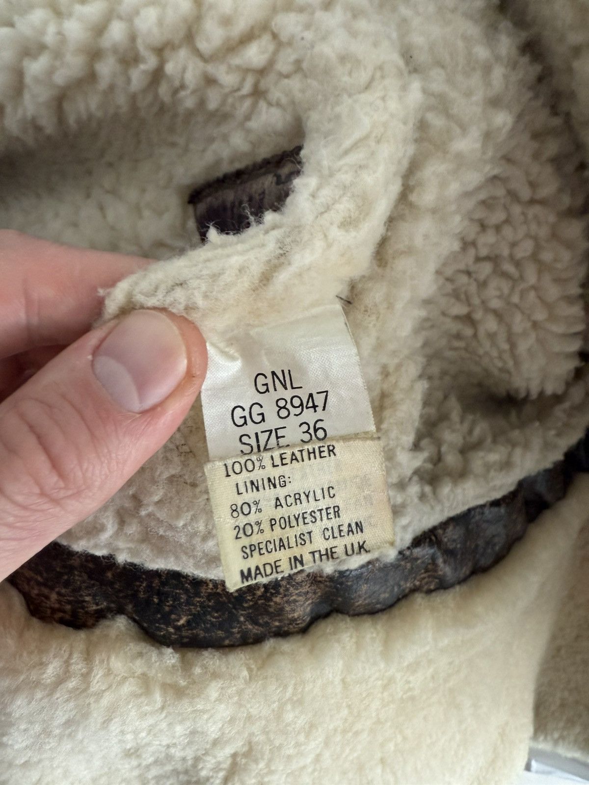 Vintage Rare Club UK Vintage Shearling Leather Jacket Size US M / EU 48-50 / 2 - 12 Thumbnail