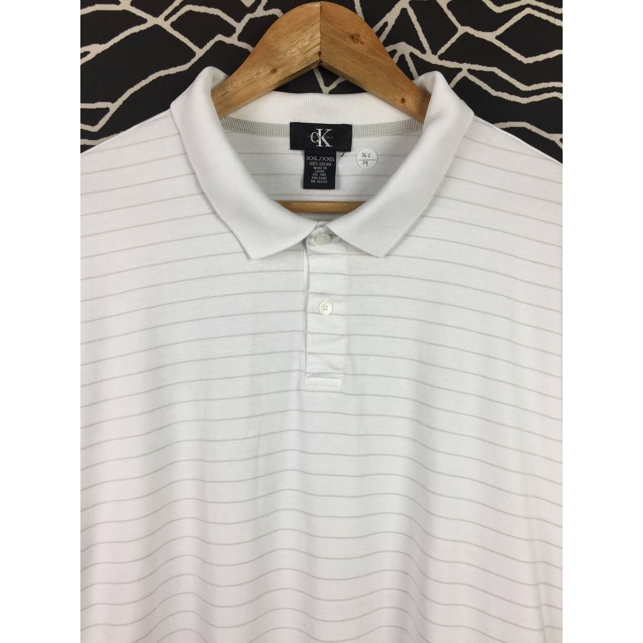 Calvin Klein × Vintage Calvin Klein CK Casual Striped Short Sleeve Polo Tee Size US XXL / EU 58 / 5 - 3 Thumbnail