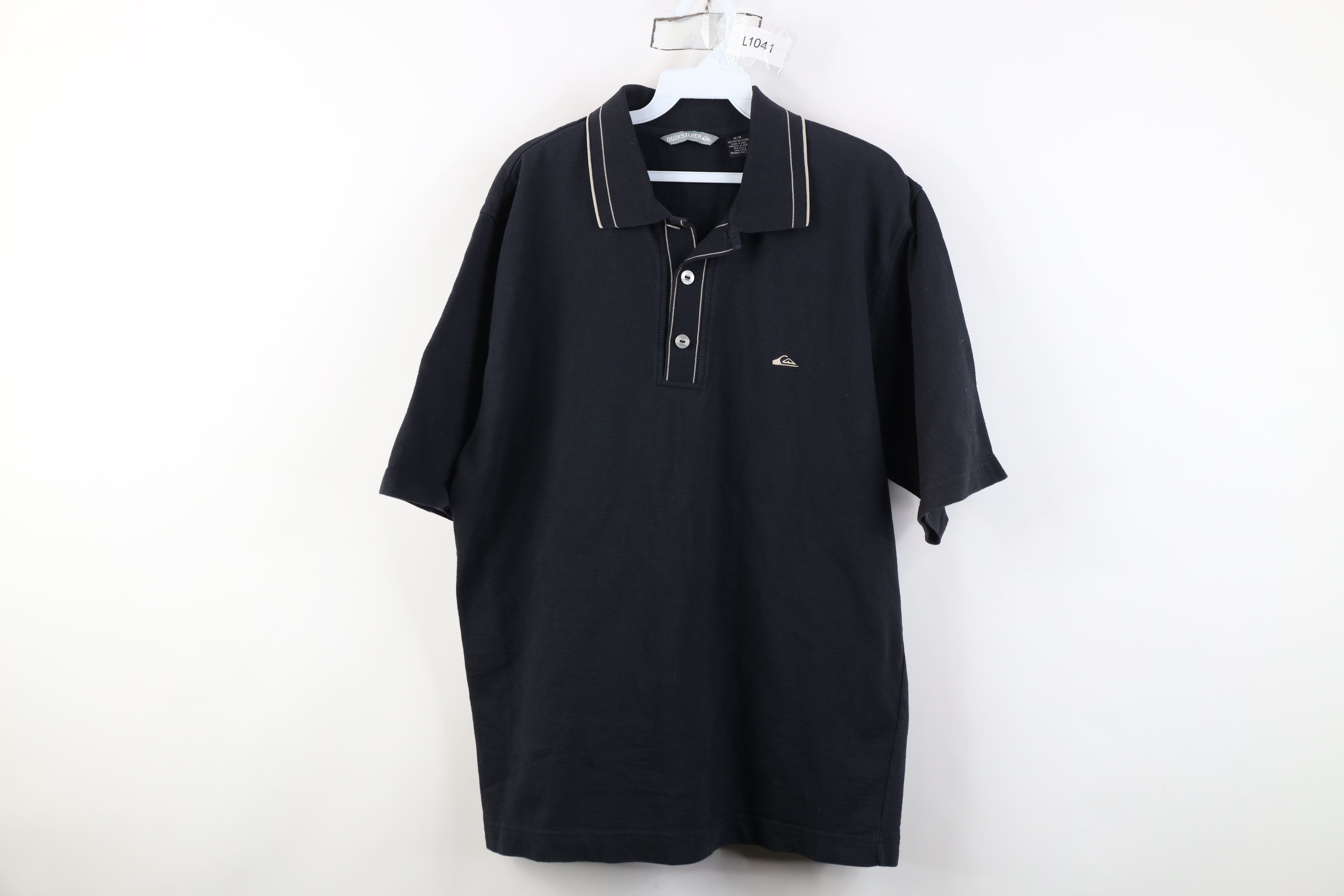 Quiksilver Vintage 90s Y2k Quiksilver Surfing Knit Polo Shirt Black Size US M / EU 48-50 / 2 - 1 Thumbnail