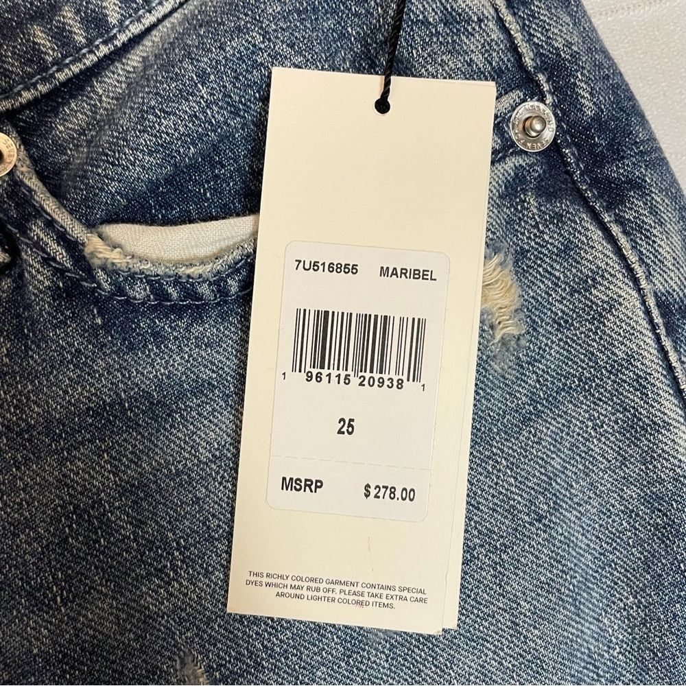 7 For All Mankind NWT New $278 7 For All Mankind Bootcut Beaded Floral Maribe Size 25" / US 0 / IT 36 - 6 Thumbnail