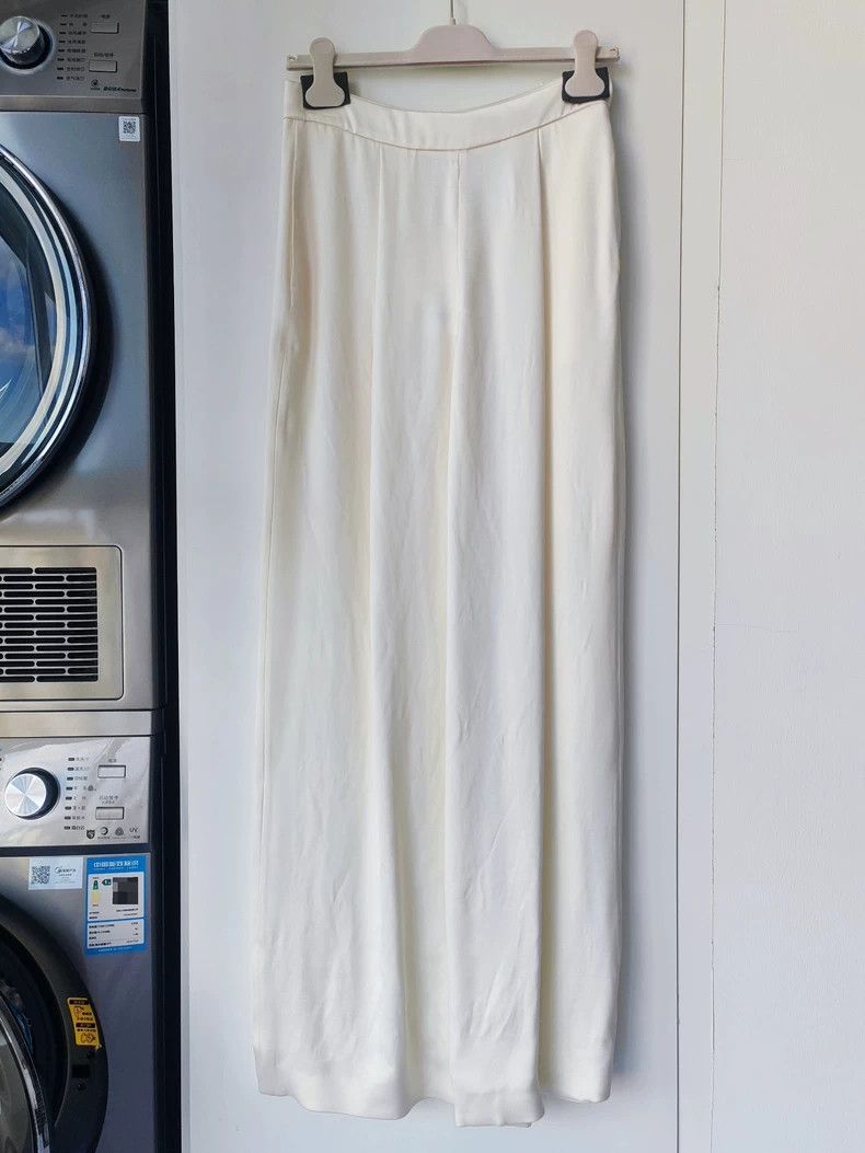 The Row The Row Silk Wool Wide-Leg Trousers - dmc Size US 26 / EU 42 - 1 Thumbnail