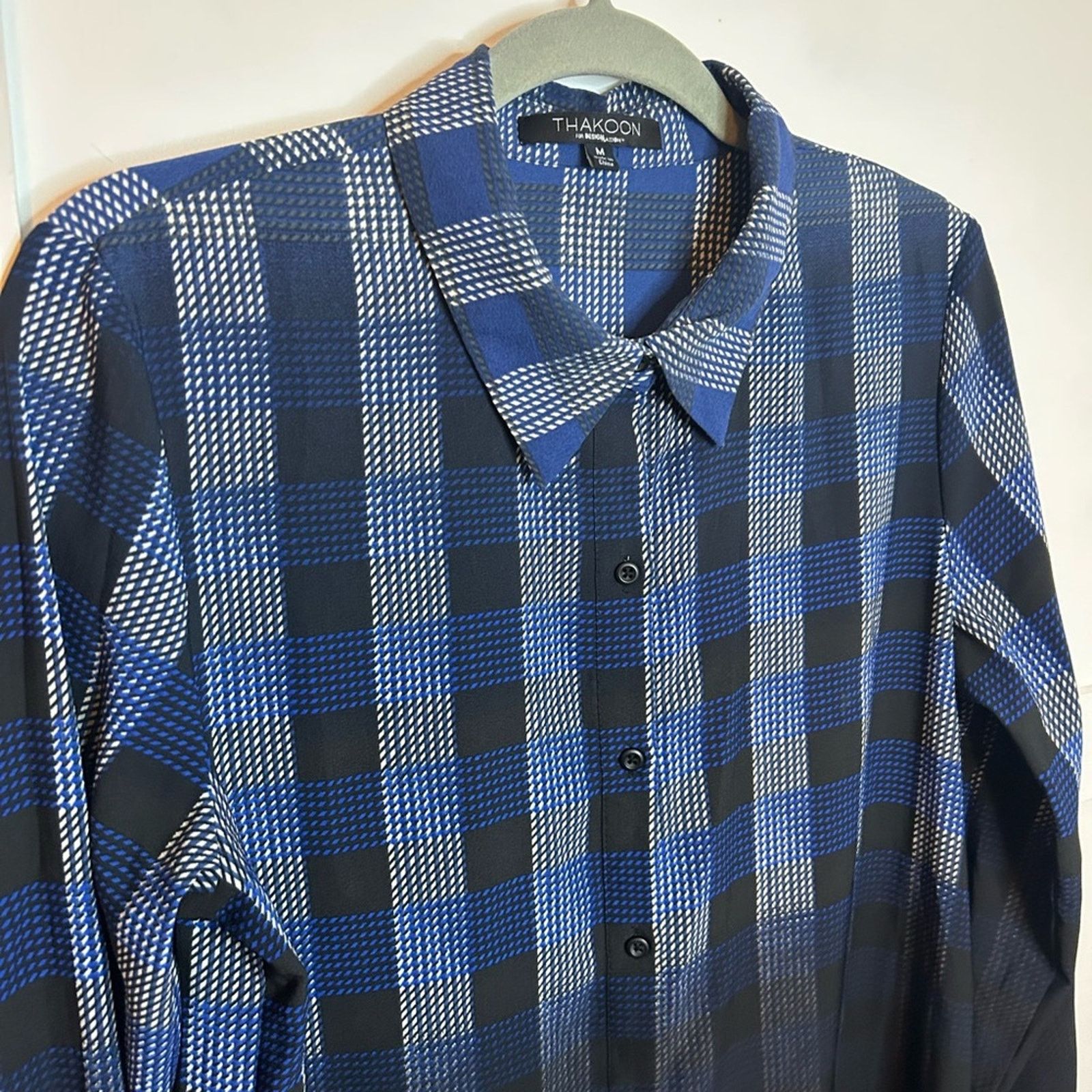 THAKOON Thakoon Blue and Black Checkered Shirt Dress Size M / US 6-8 / IT 42-44 - 6 Thumbnail