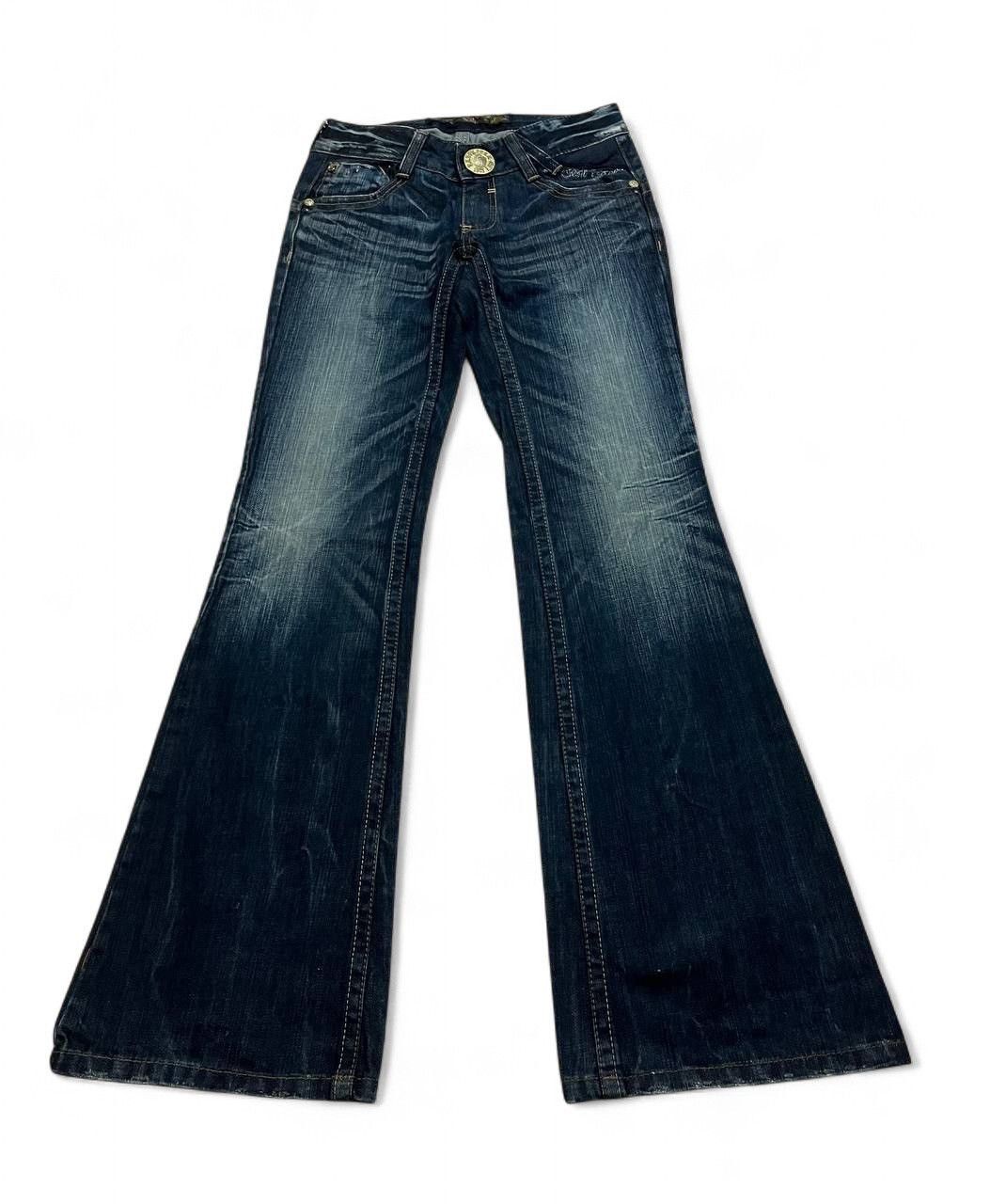 Tornado Mart Flare Jeans redpepper stud distressed low rise buckleback Size US 28 / EU 44 - 1 Thumbnail