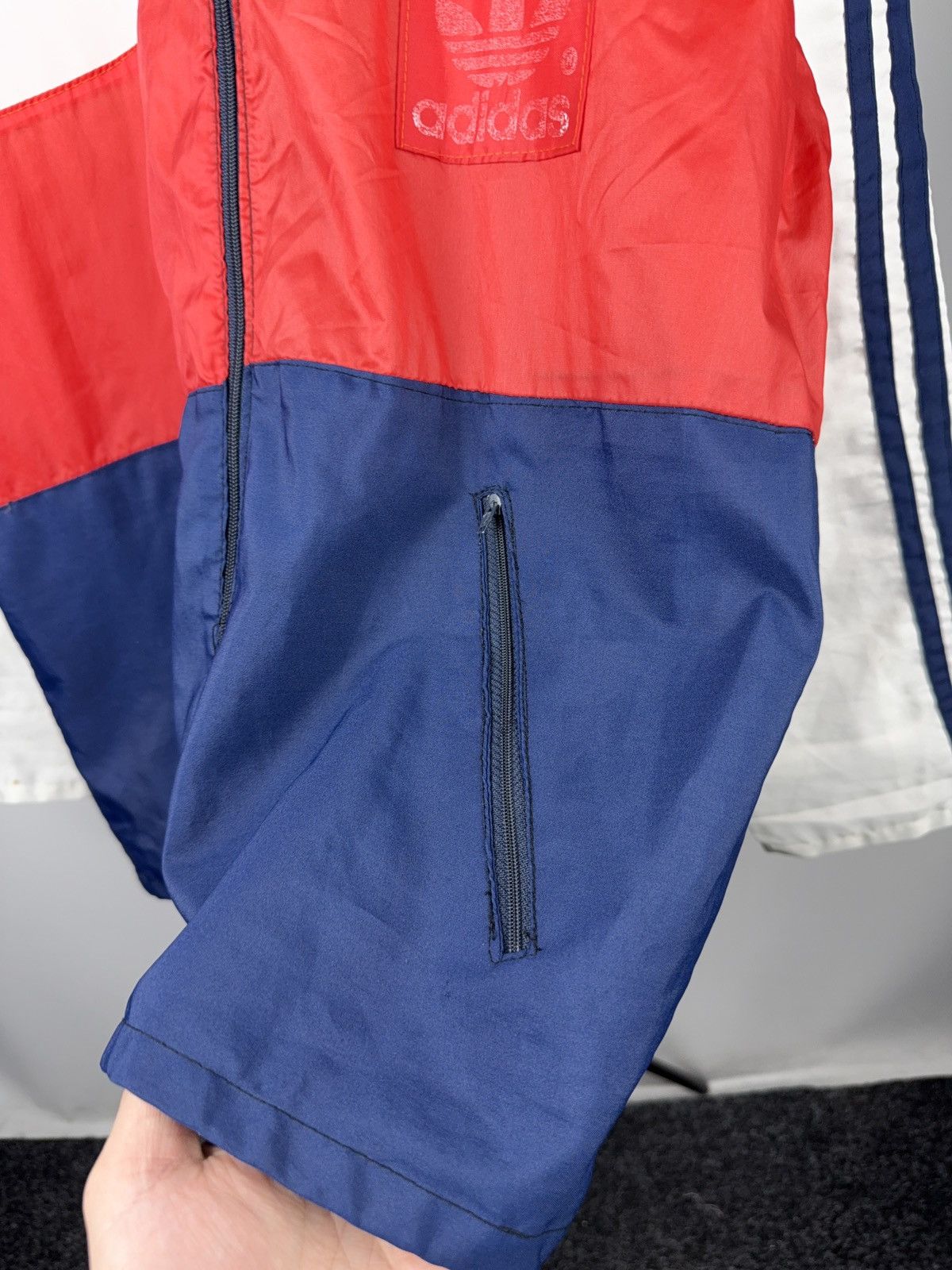 Adidas 80s retro Vintage Adidas Trefoil Track Jacket Red White Blue Size US L / EU 52-54 / 3 - 3 Thumbnail