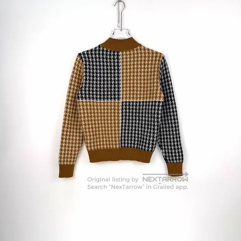 Hermes Hermes Brown metallic logo houndstooth cashmere sweater Size XS / US 0-2 / IT 36-38 - 4 Thumbnail