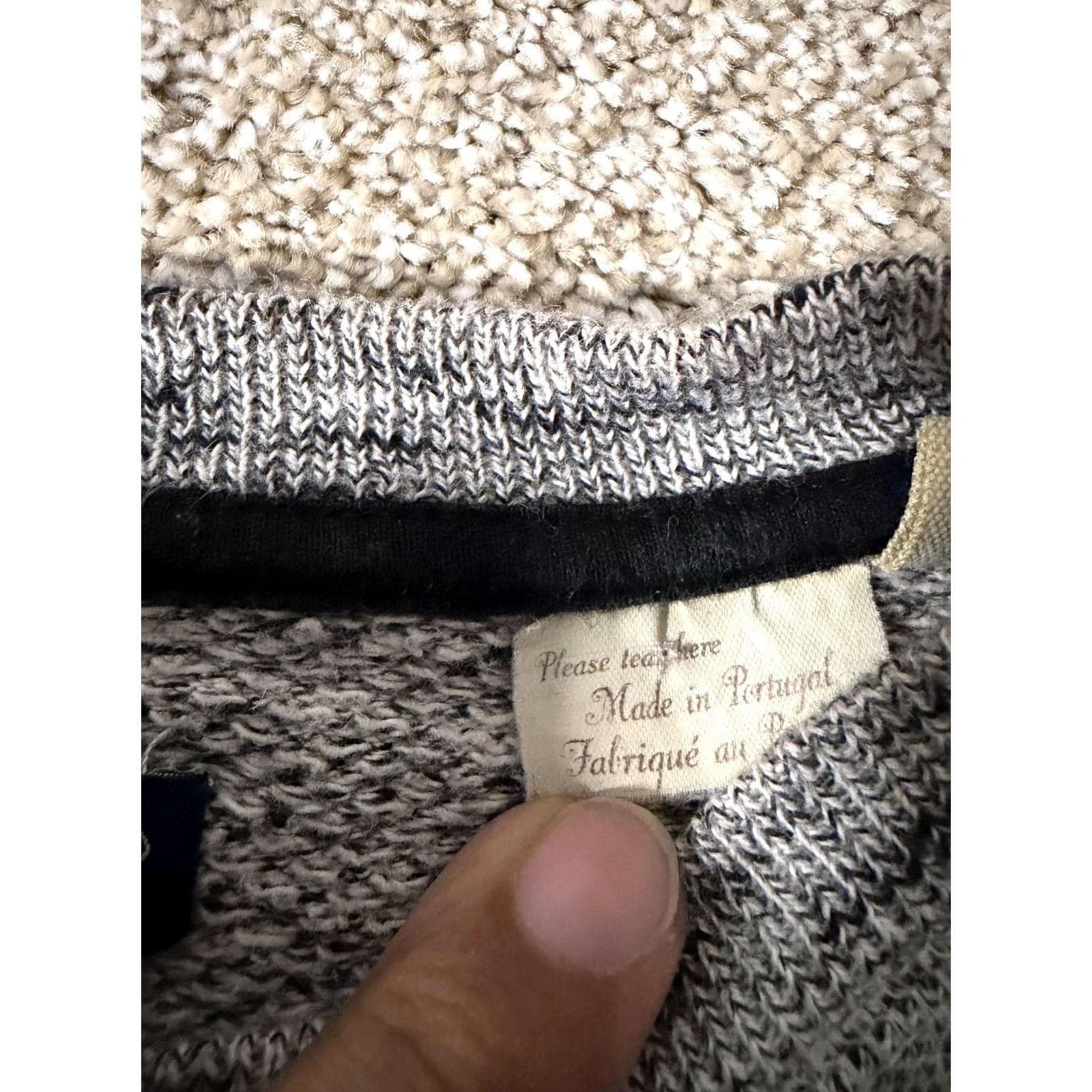 Levi's Levi's Made & Crafted Sweater Mens Large Gray Herringbone Knit Crewneck Pullover Size US L / EU 52-54 / 3 - 5 Thumbnail