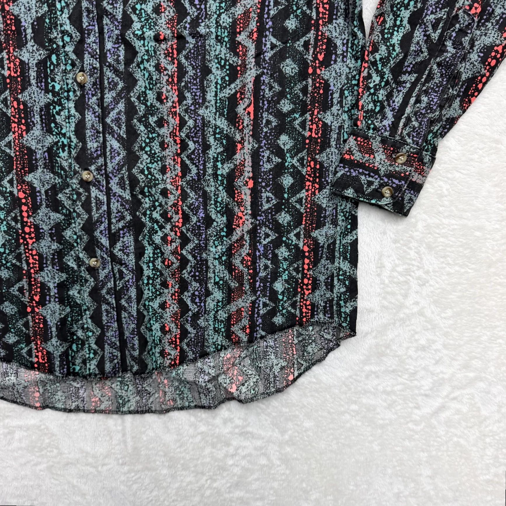 Vintage VINTAGE Bar 40 Western Shirt Mens Small Black Aztec Geometric Button Up USA Size US S / EU 44-46 / 1 - 4 Thumbnail