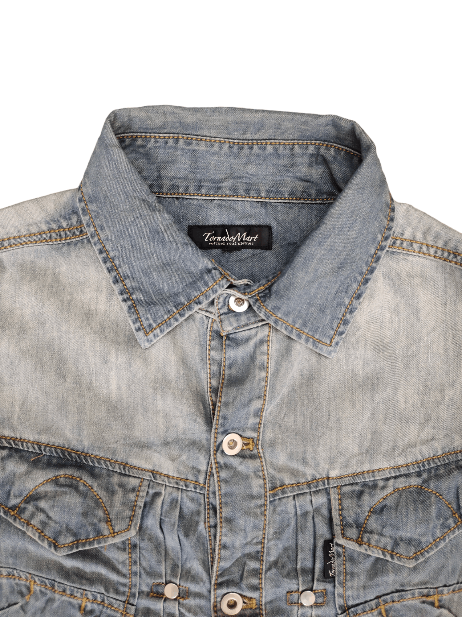 Tornado Mart Tornado Mart Double Pocket Denim Shirt Size US M / EU 48-50 / 2 - 3 Thumbnail