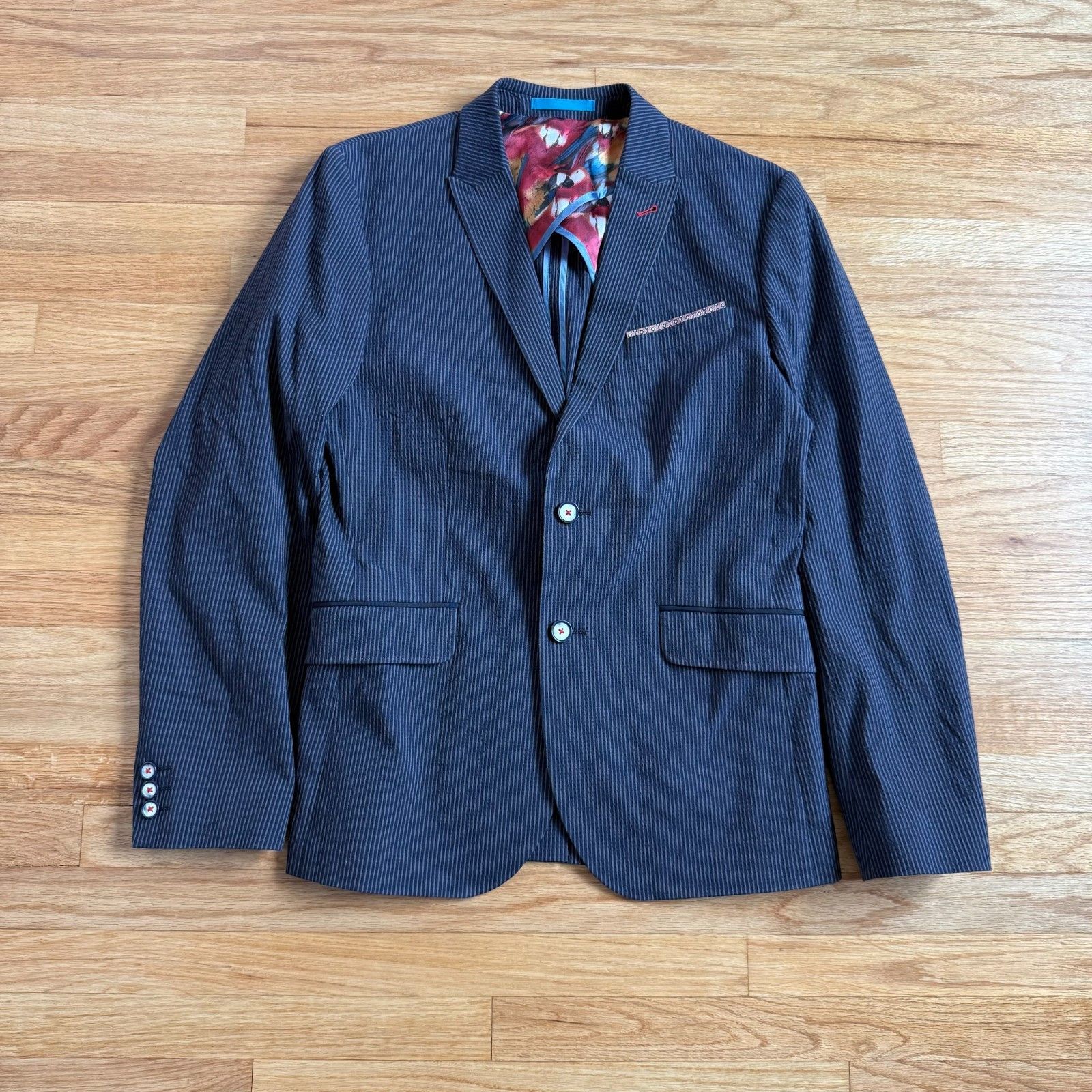 Ted Baker Ted Baker London Men's Blue Textured Blazer Size US S / EU 44-46 / 1 - 1 Thumbnail