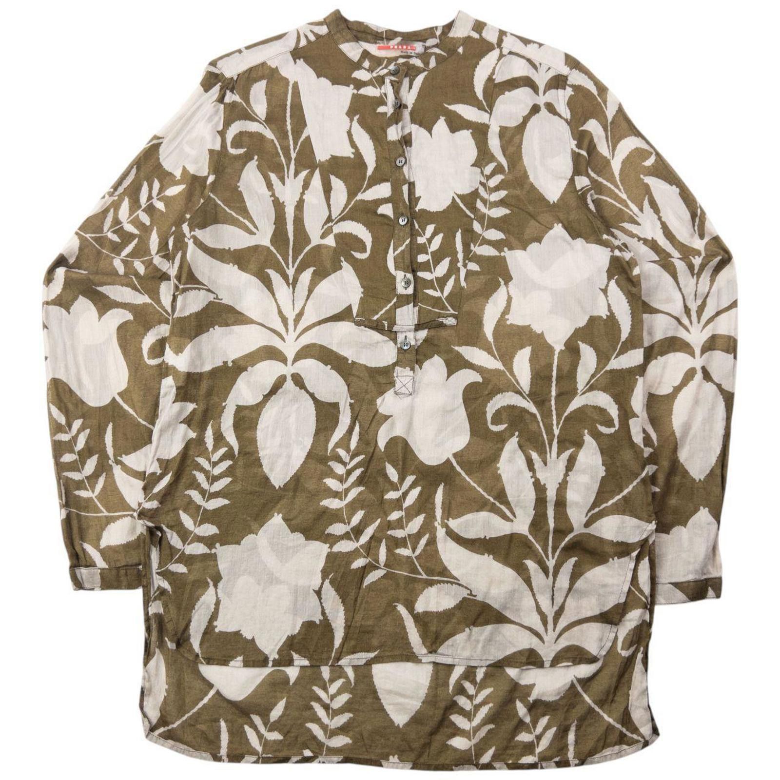 Prada Vintage 2000s Prada Sport Floral Blouse Shirt Womens Size XL Size XL / US 12-14 / IT 48-50 - 1 Thumbnail