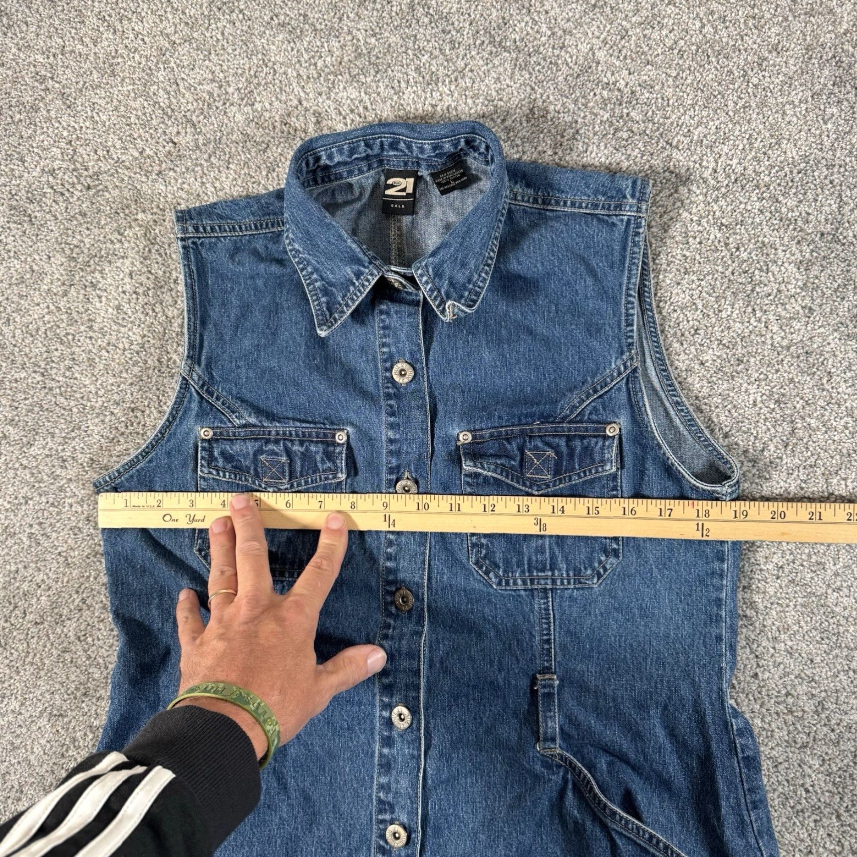 Vintage VINTAGE Rue 21 Denim Button Front Dress L Shirt Dress Women Blue 100% Cotton Knee Length Western Retro Mallcore Streetwear Size L / US 10 / IT 46 - 3 Thumbnail