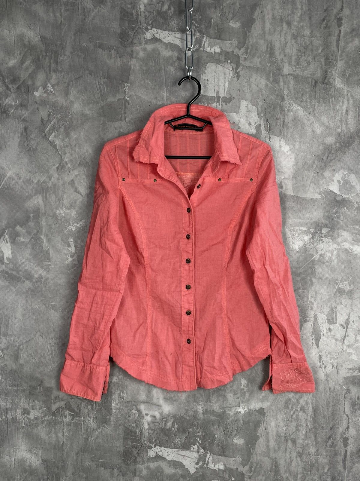 Cop Copine Cop Copine long sleeve button up big logo y2k blouse Size L / US 10 / IT 46 - 1 Thumbnail