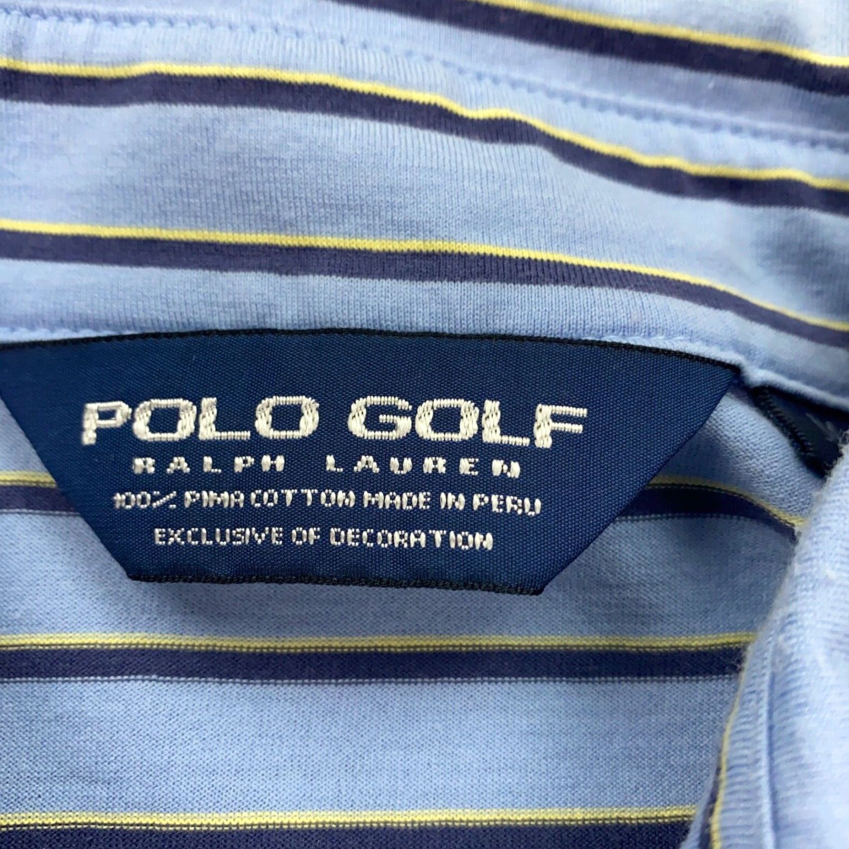 Ralph Lauren VINTAGE Ralph Lauren Polo Golf Shirt Mens Large Blue Striped Cotton Short Sleeve Collared Pullover Activewear Casual Summer Size US L / EU 52-54 / 3 - 4 Thumbnail