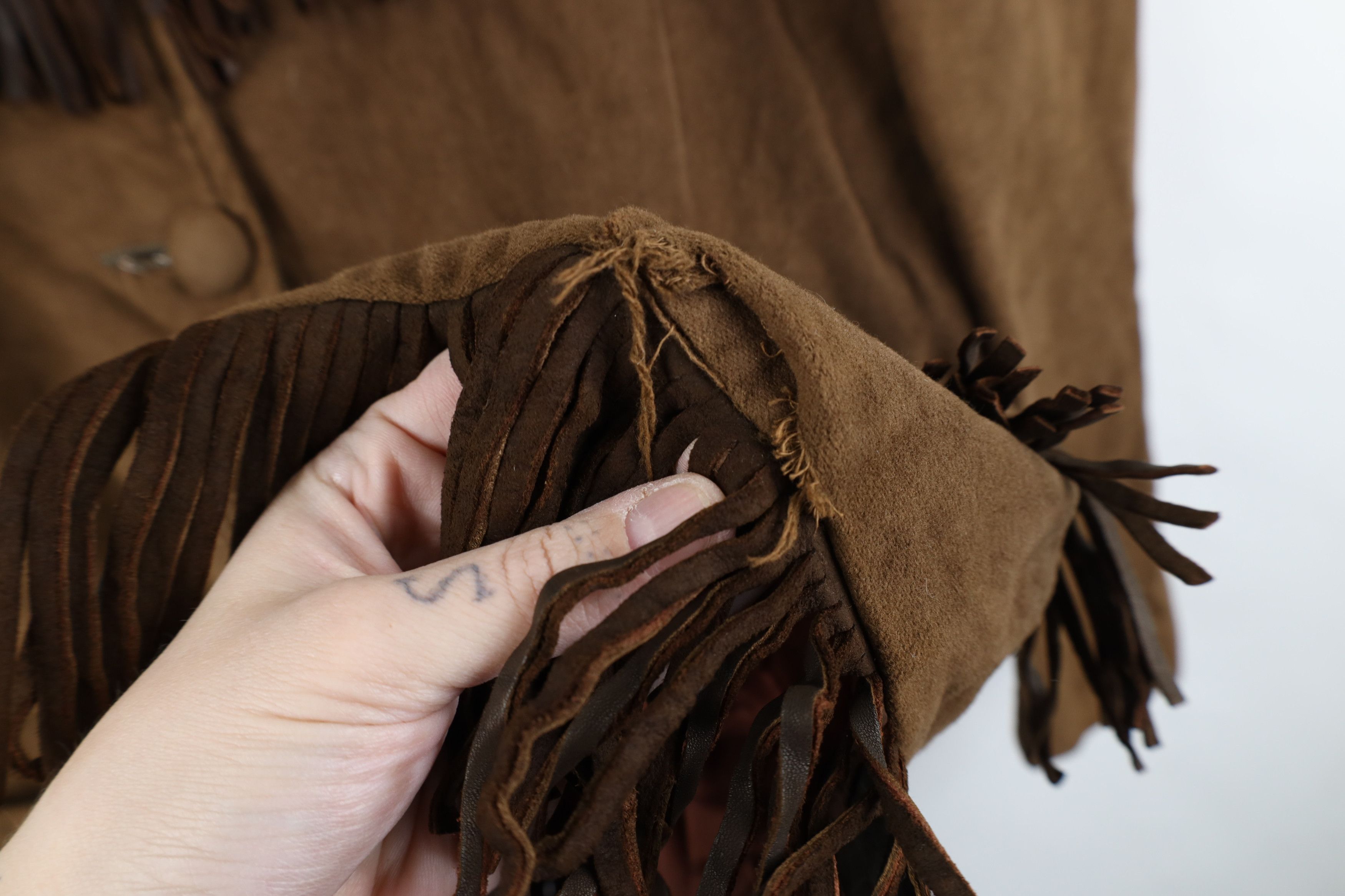 Vintage Vintage 60s 70s Western Fringed Button Jacket Brown USA Size XL / US 12-14 / IT 48-50 - 7 Thumbnail