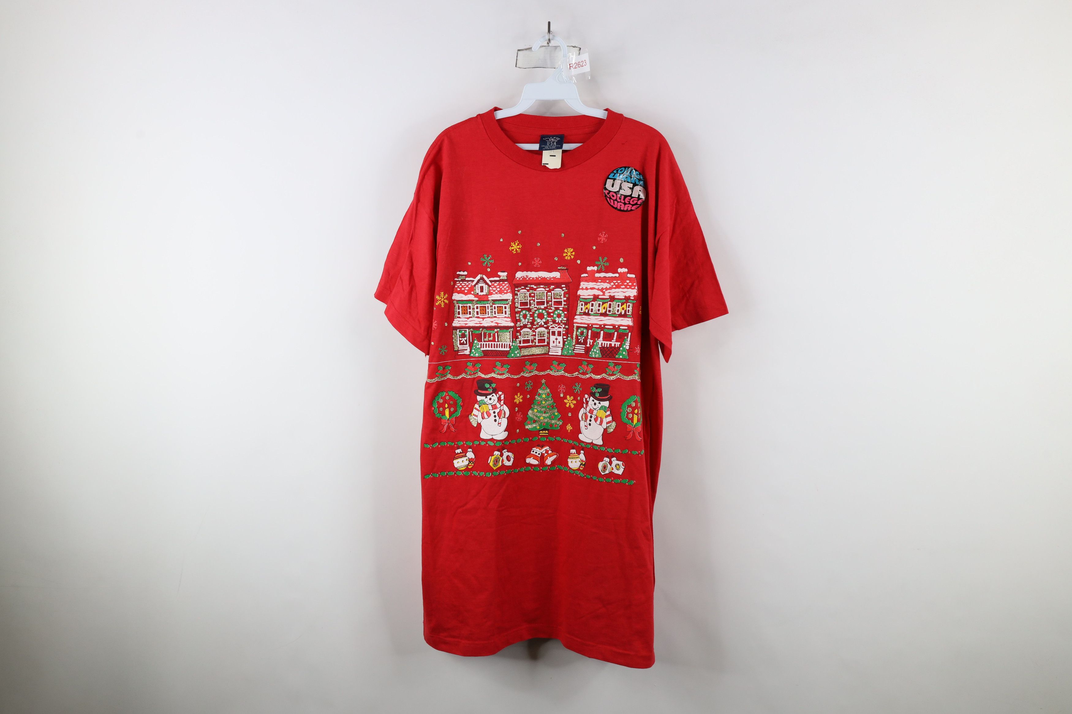 Vintage Deadstock Vintage 90s Streetwear Snowman Sleep T-Shirt Size ONE SIZE - 1 Thumbnail
