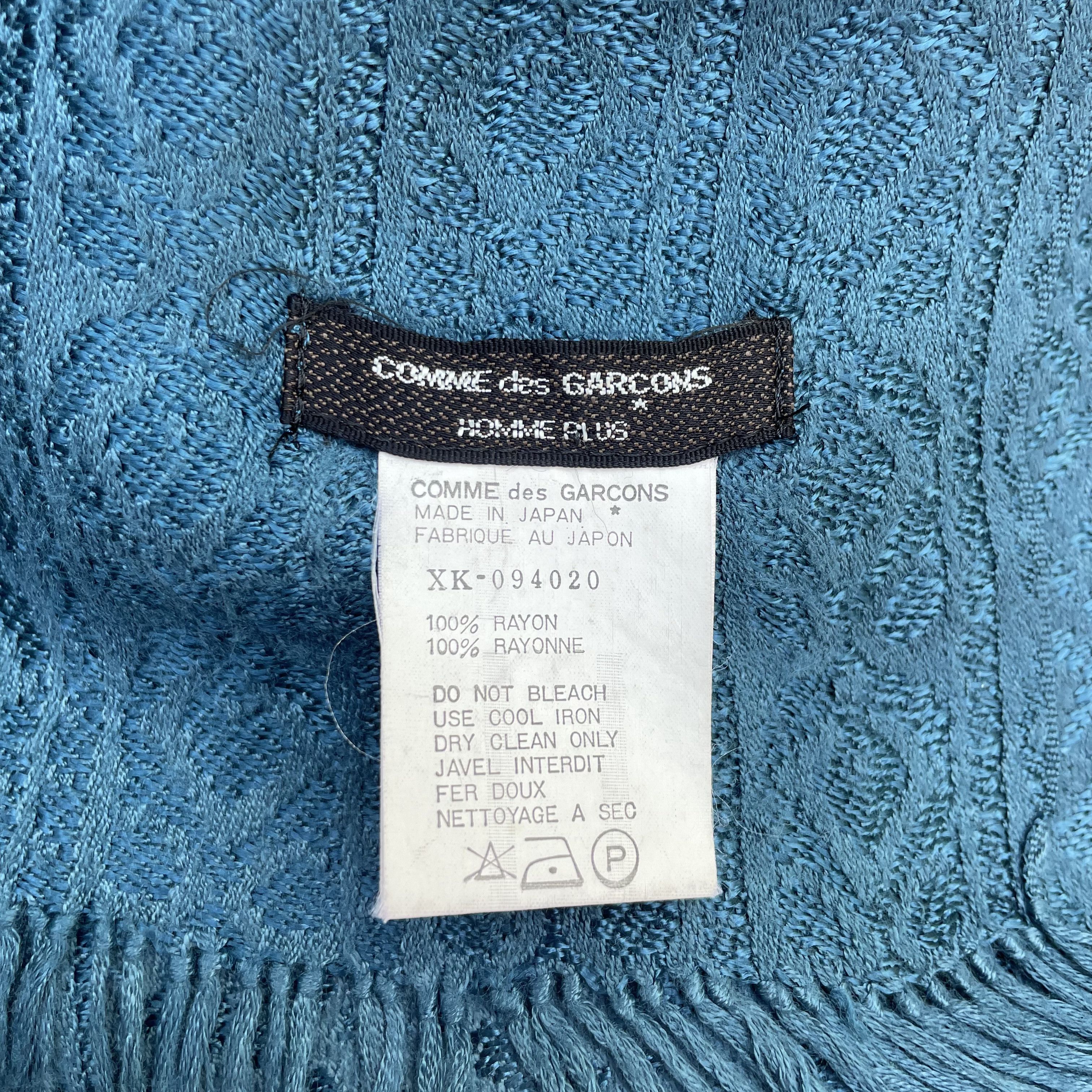 Comme des Garcons CDG Comme des Garcons Homme Plus Light Blue Rayon Scarf Size ONE SIZE - 5 Thumbnail