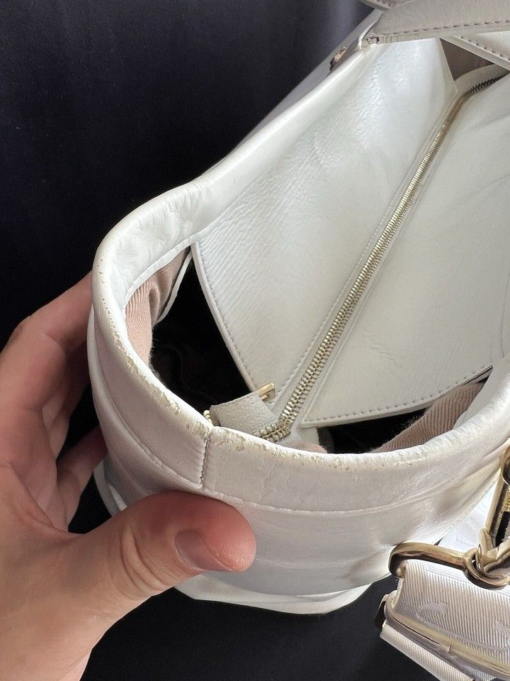 Versace Versace Young Large White Leather/Fabriic Bag Size ONE SIZE - 7 Thumbnail