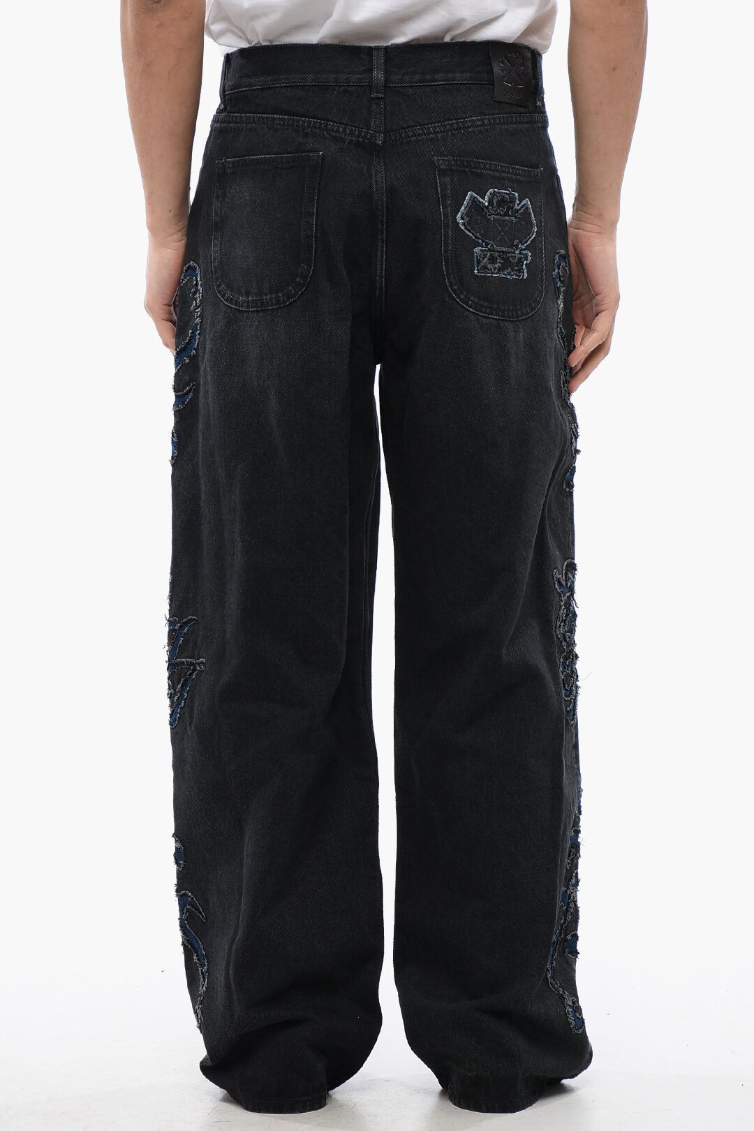 Off-White og1mm0525 Super Baggy Fit Jeans in Dark Grey Size US 31 - 2 Thumbnail