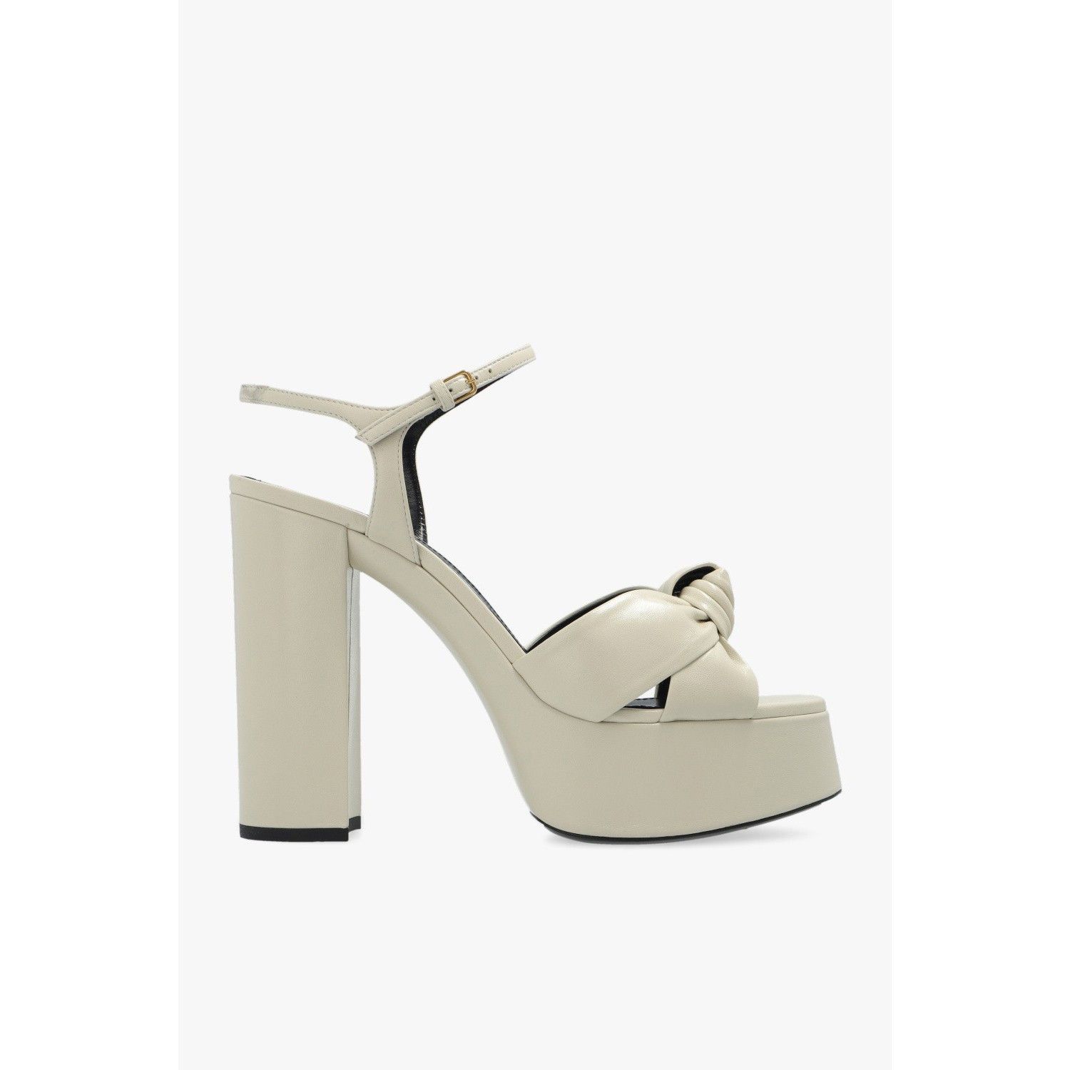 Saint Laurent Paris SAINT LAURENT Bianca Ivory Platform Sandals New & Authentic Size US 12 / IT 42 - 1 Thumbnail