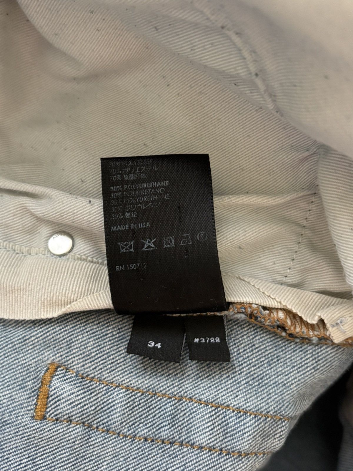 Amiri Amiri Mx1 Light Wash Serif Logo Purple Patch Jeans - Size 34 Size US 34 / EU 50 - 7 Thumbnail