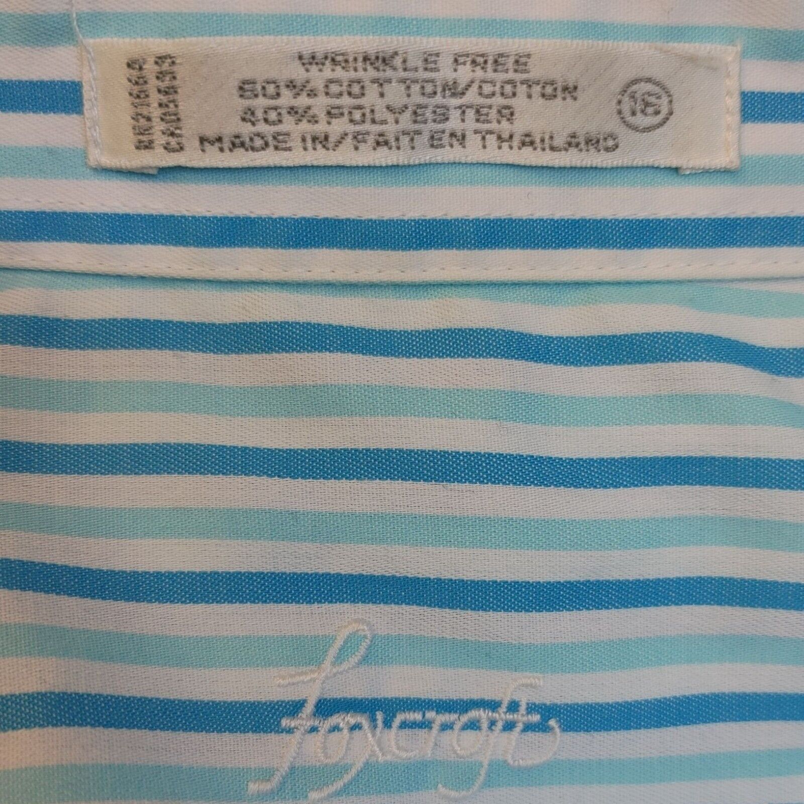 Other Foxcraft Men's Blue/White Striped Wrinkle Free long Sleeve B Size US L / EU 52-54 / 3 - 3 Thumbnail