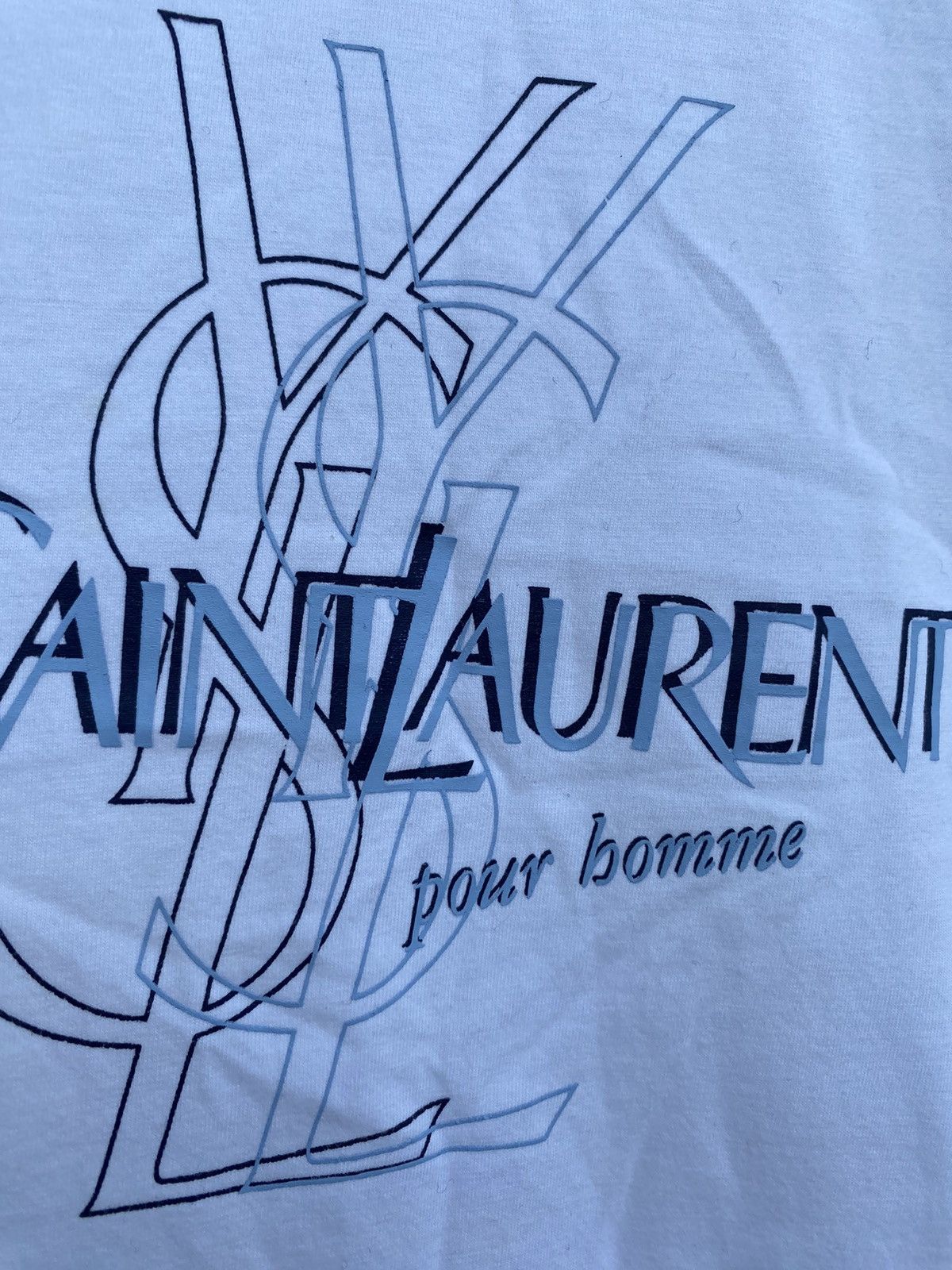Yves Saint Laurent White YSL T-shirt Big Logo Summer YSL Shirt Size US M / EU 48-50 / 2 - 5 Thumbnail