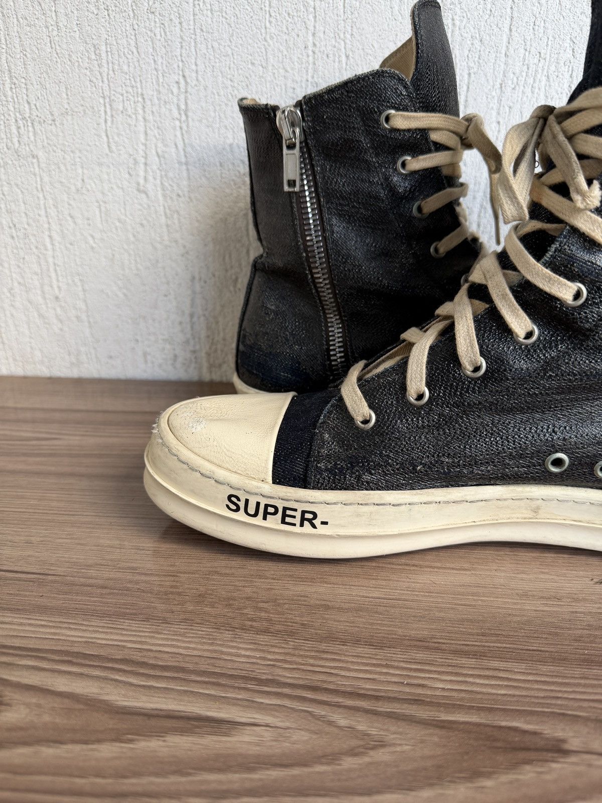 Rick Owens Drkshdw subhuman waxed ramones Size US 11 / EU 44 - 12 Thumbnail