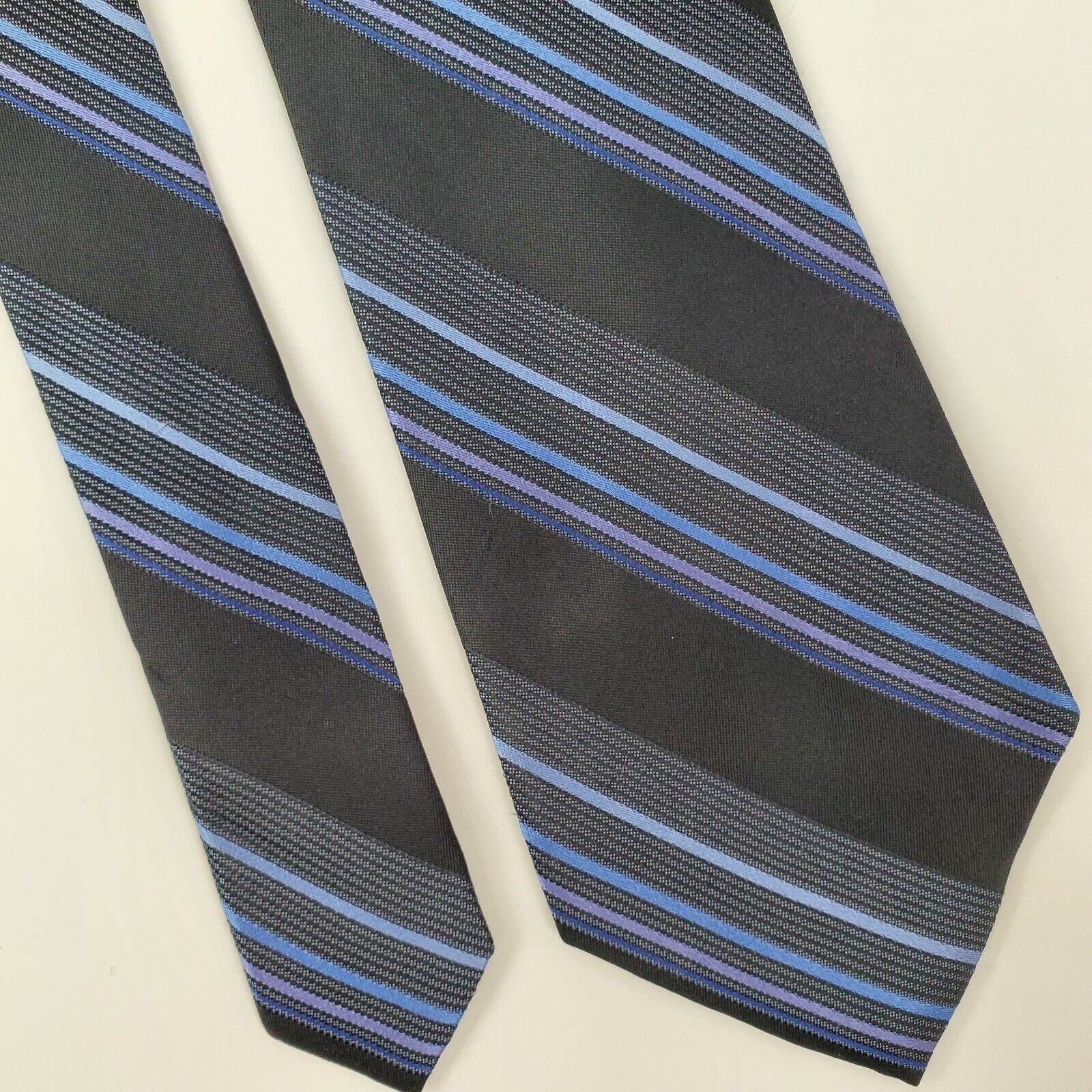 Merona Merona Black Blue Striped Silk Tie Classic Size ONE SIZE - 1 Thumbnail