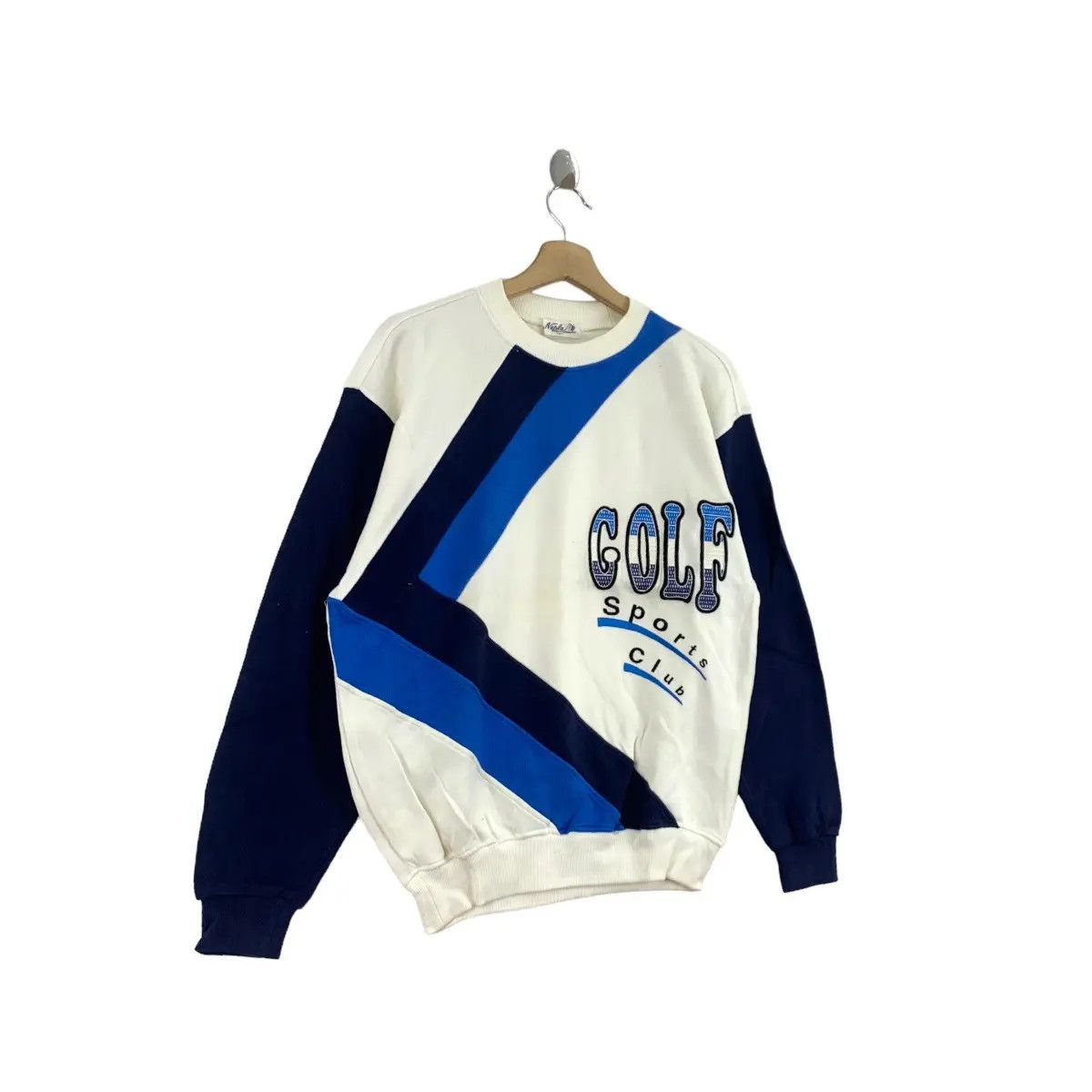 Vintage Vintage GOLF SPORTS CLUB Striped Logo Sweatshirt Sweater Size M / US 6-8 / IT 42-44 - 3 Thumbnail