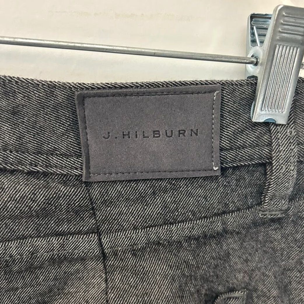 Vintage J. Hilburn Mens Gray 100% Wool 5-Pocket Straight Leg Pants Size 32x27 Size US 32 / EU 48 - 4 Thumbnail